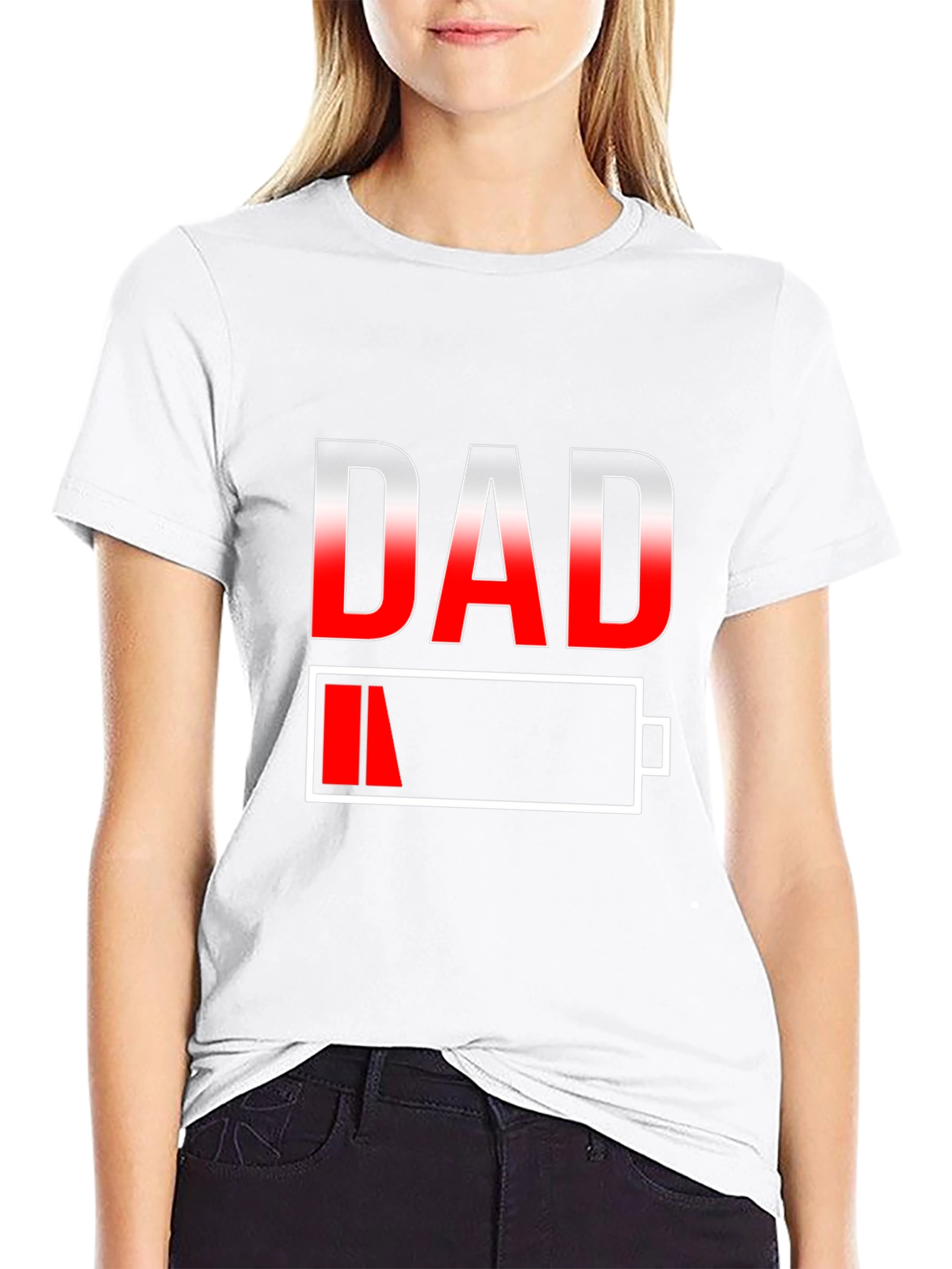 Dad Low Battery T-Shirt - Funny Fathers Day Gift