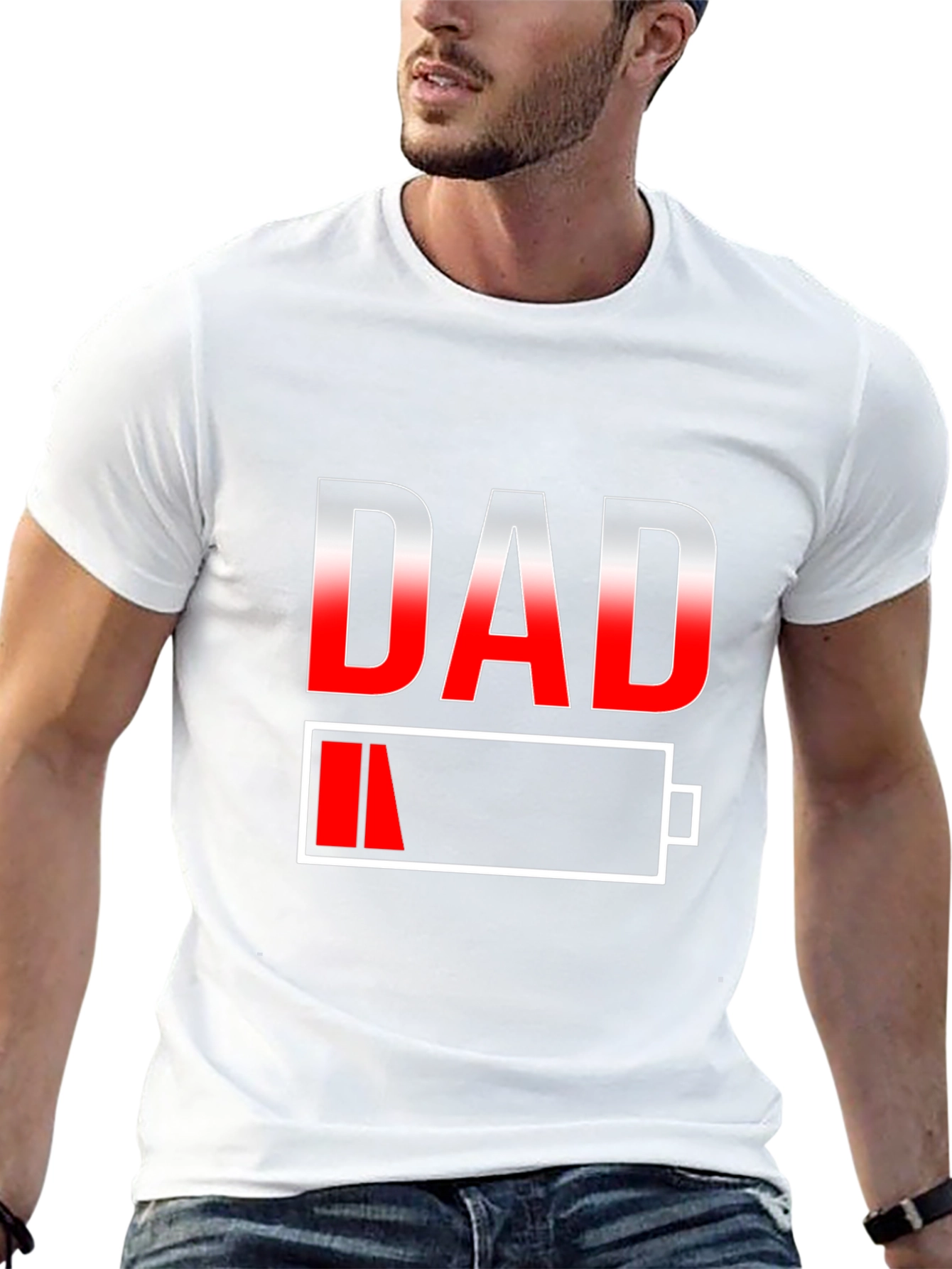 Dad Low Battery T-Shirt - Funny Fathers Day Gift