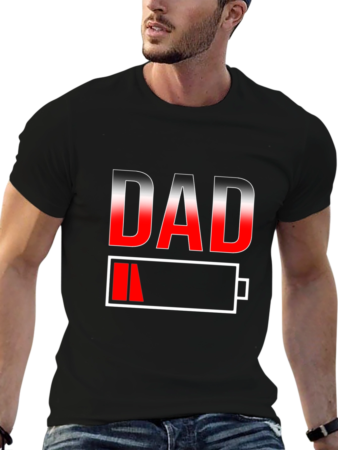 Dad Low Battery T-Shirt - Funny Fathers Day Gift