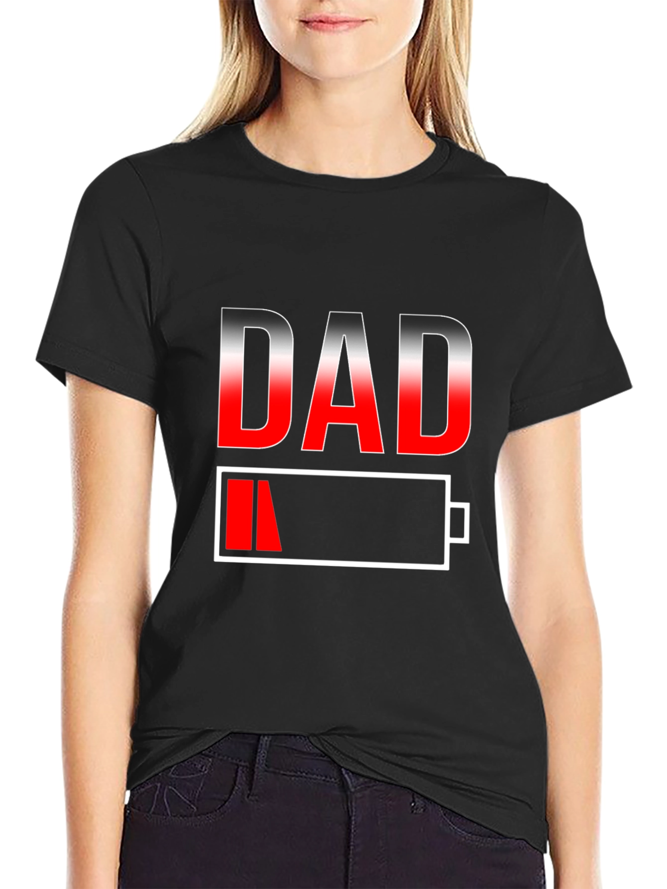 Dad Low Battery T-Shirt - Funny Fathers Day Gift
