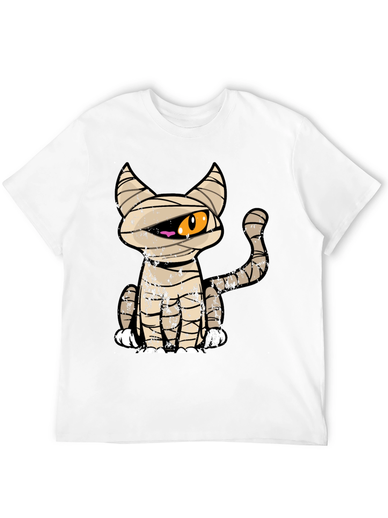 Mummy Cat Graphic Tee - Halloween T-Shirt