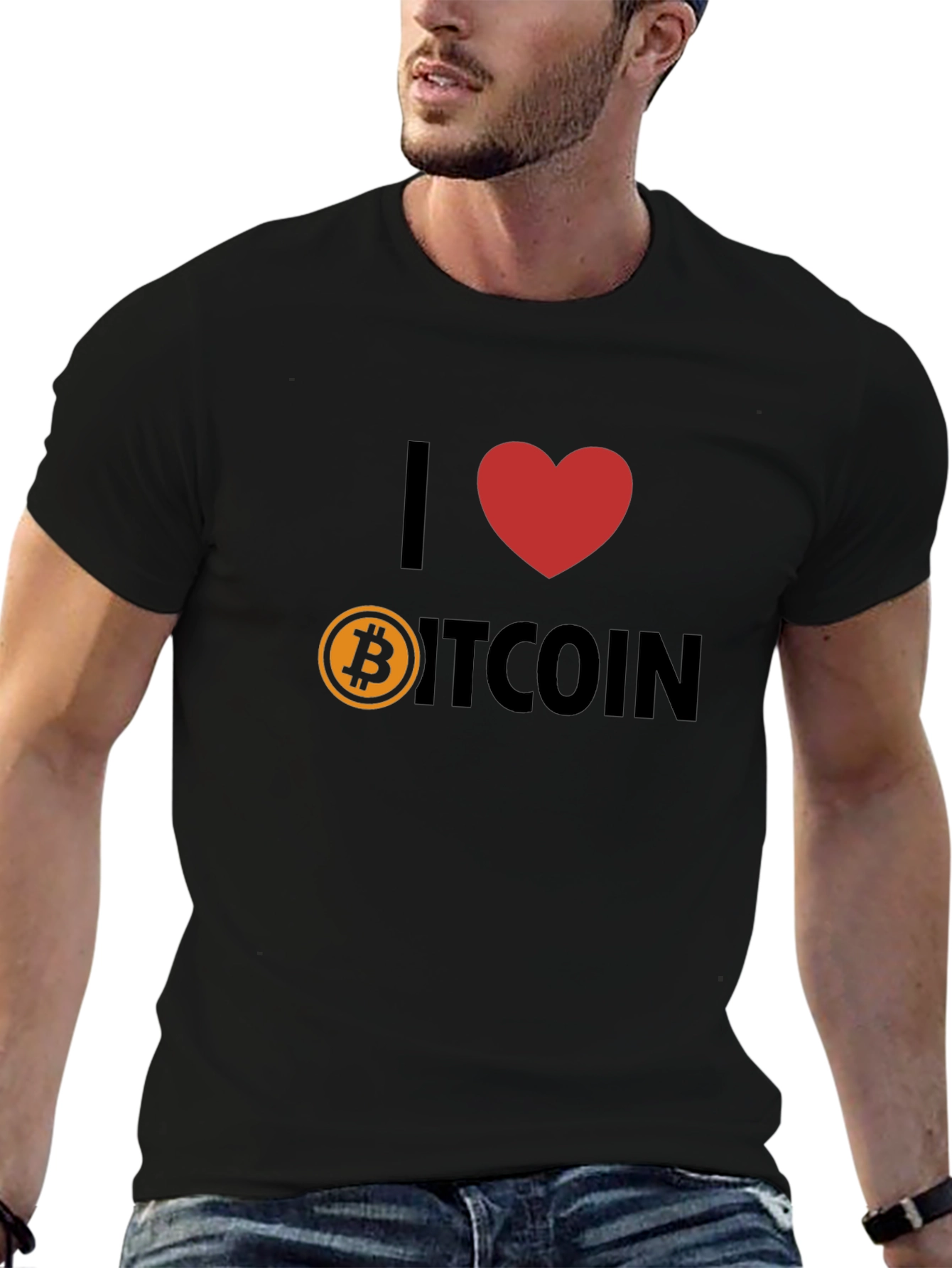 I Love Bitcoin Black T-Shirt