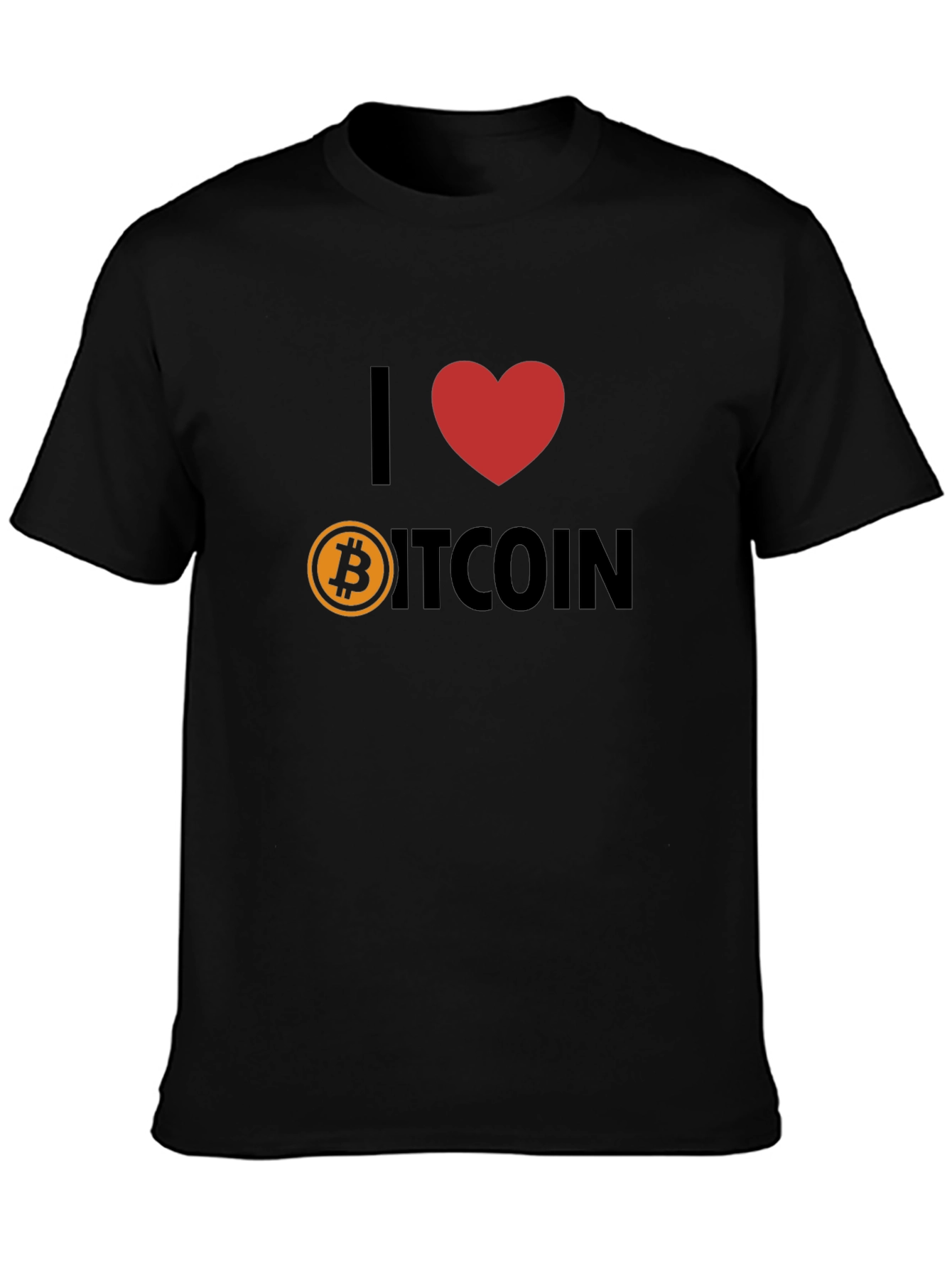 I Love Bitcoin Black T-Shirt