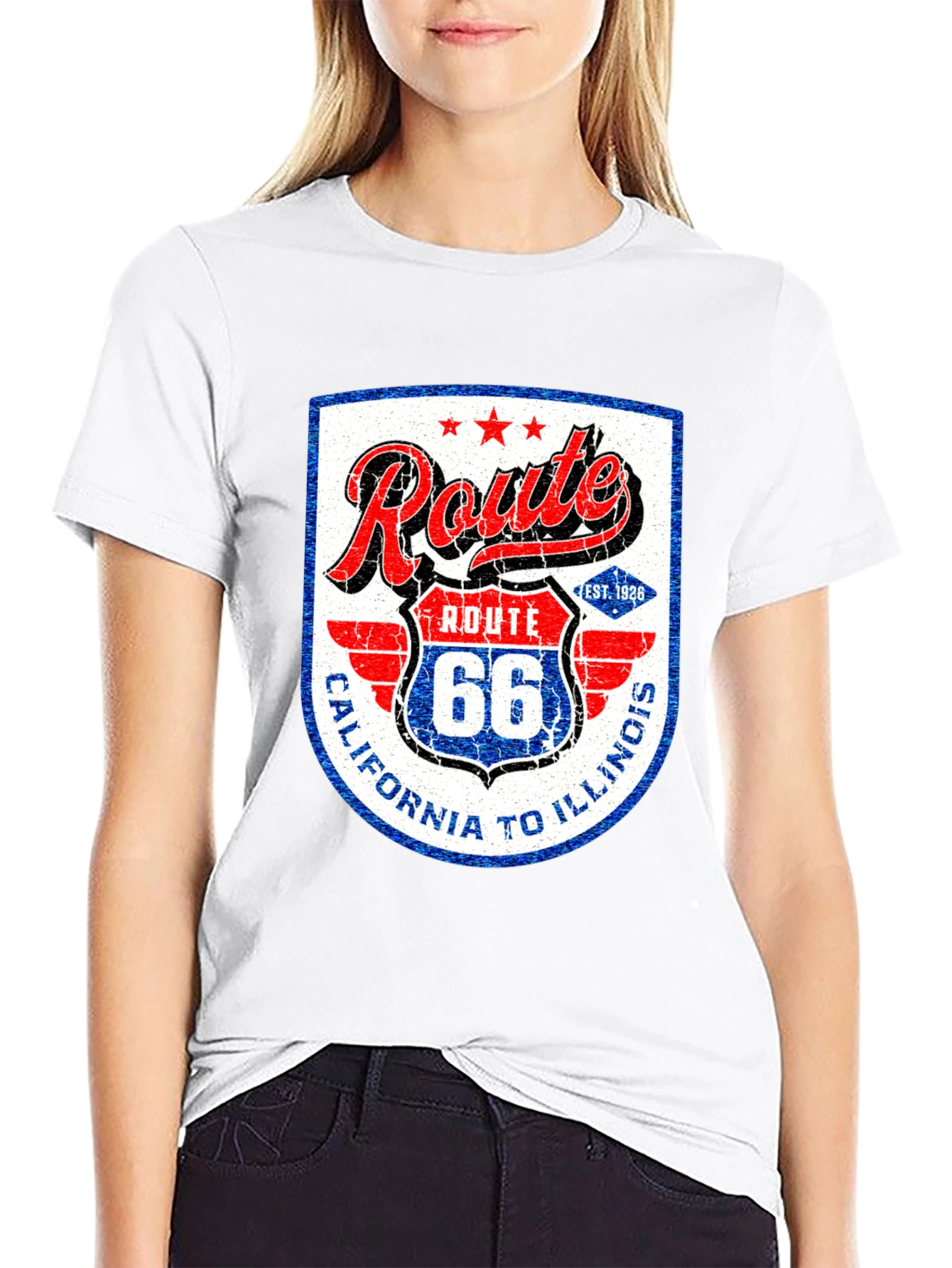 Route 66 Graphic Tee - California to Illinois