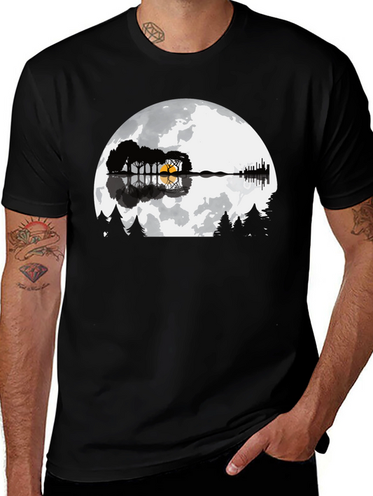 Guitar Moon Graphic T-Shirt