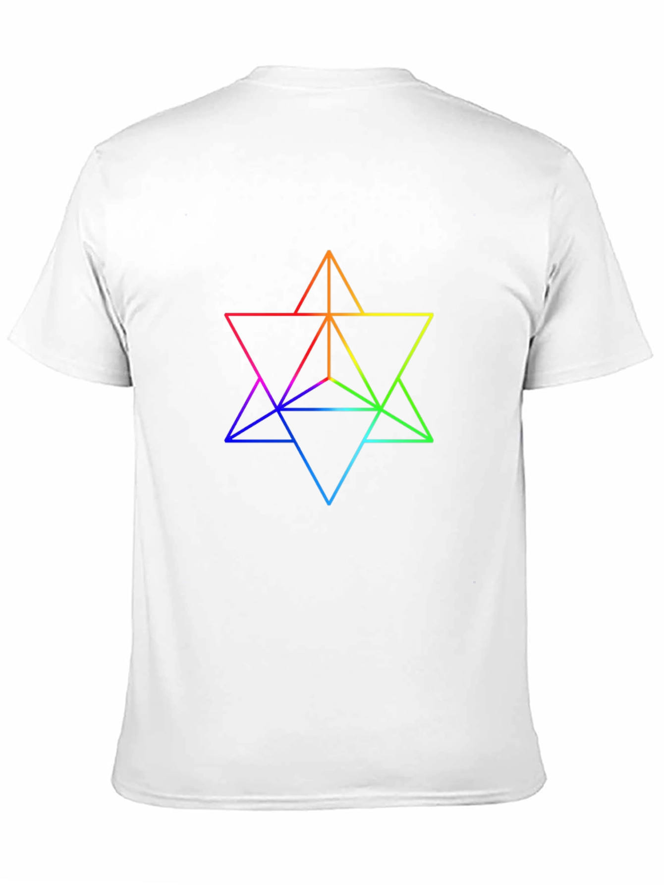 Rainbow Geometric Star T-Shirt - Black