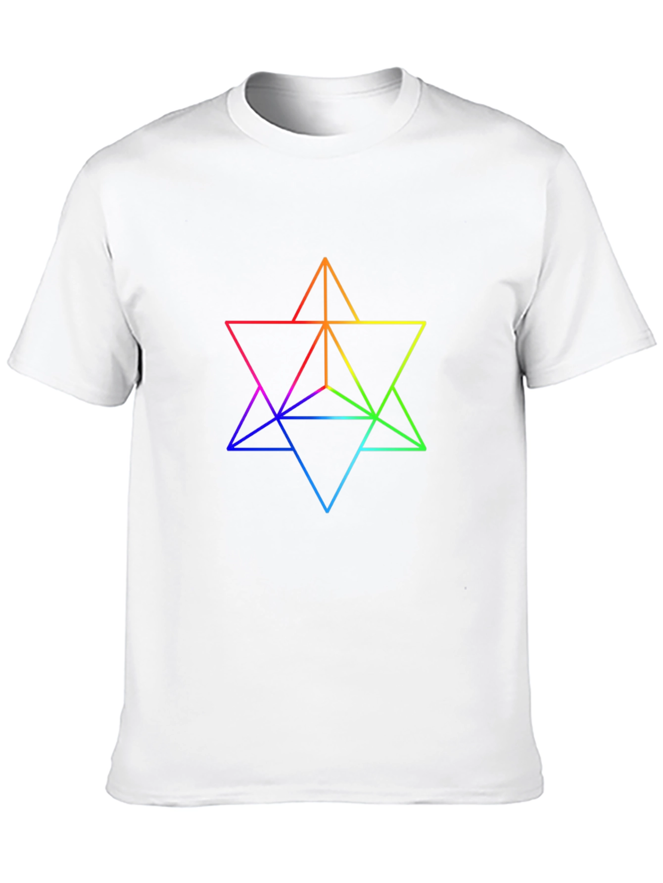 Rainbow Geometric Star T-Shirt - Black
