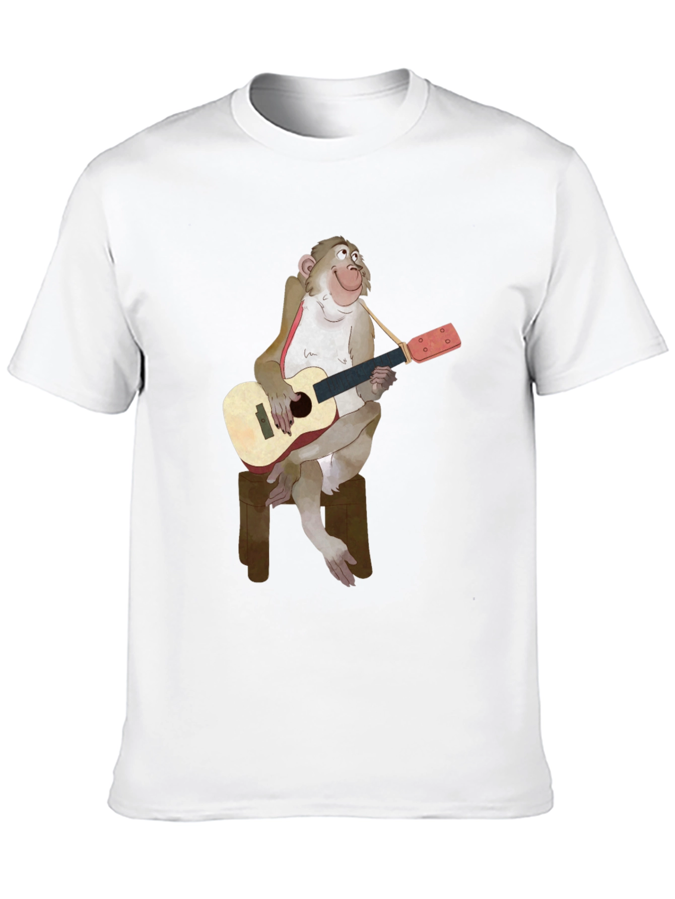 Monkey Guitarist Graphic T-Shirt - Black