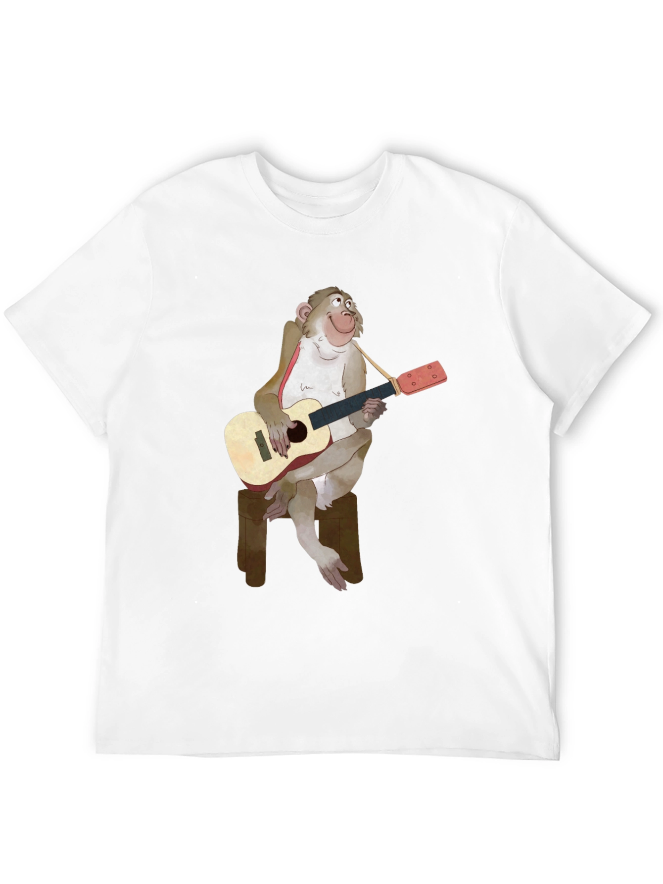 Monkey Guitarist Graphic T-Shirt - Black