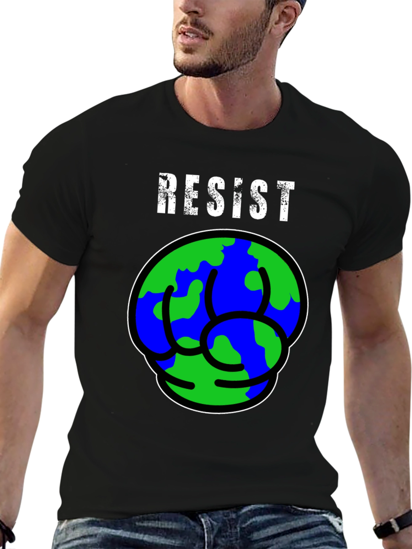 Resist Earth Fist Graphic Tee - Eco-Friendly Activism T-Shirt