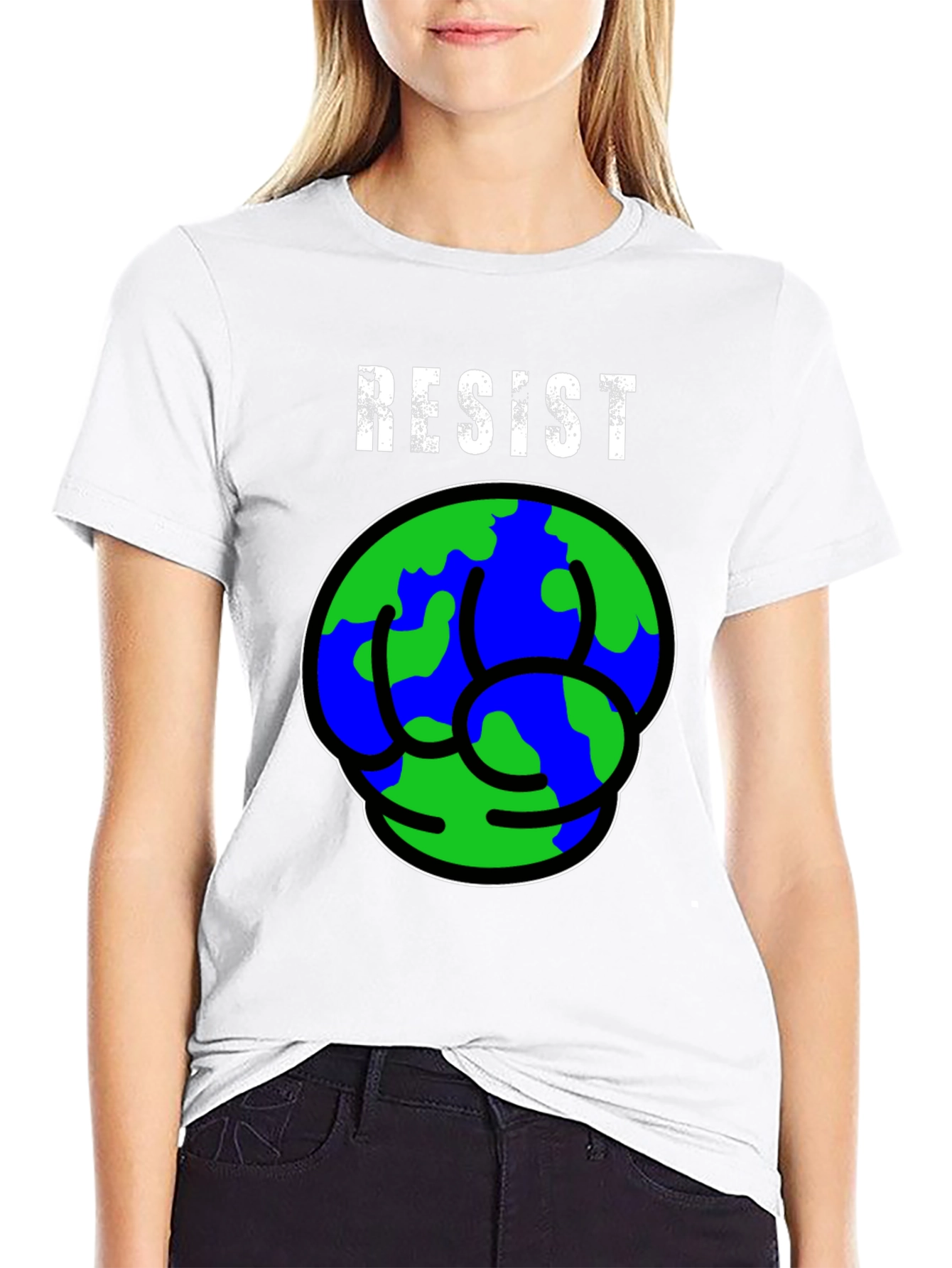 Resist Earth Fist Graphic Tee - Eco-Friendly Activism T-Shirt