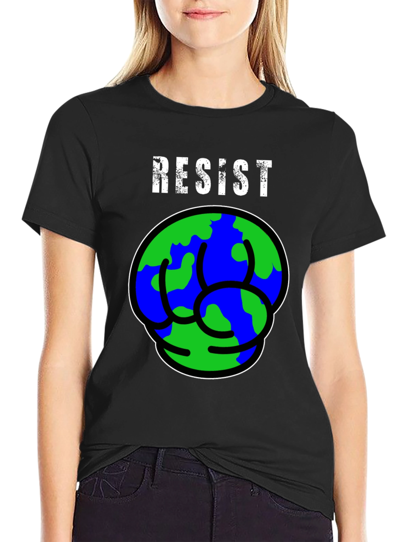 Resist Earth Fist Graphic Tee - Eco-Friendly Activism T-Shirt