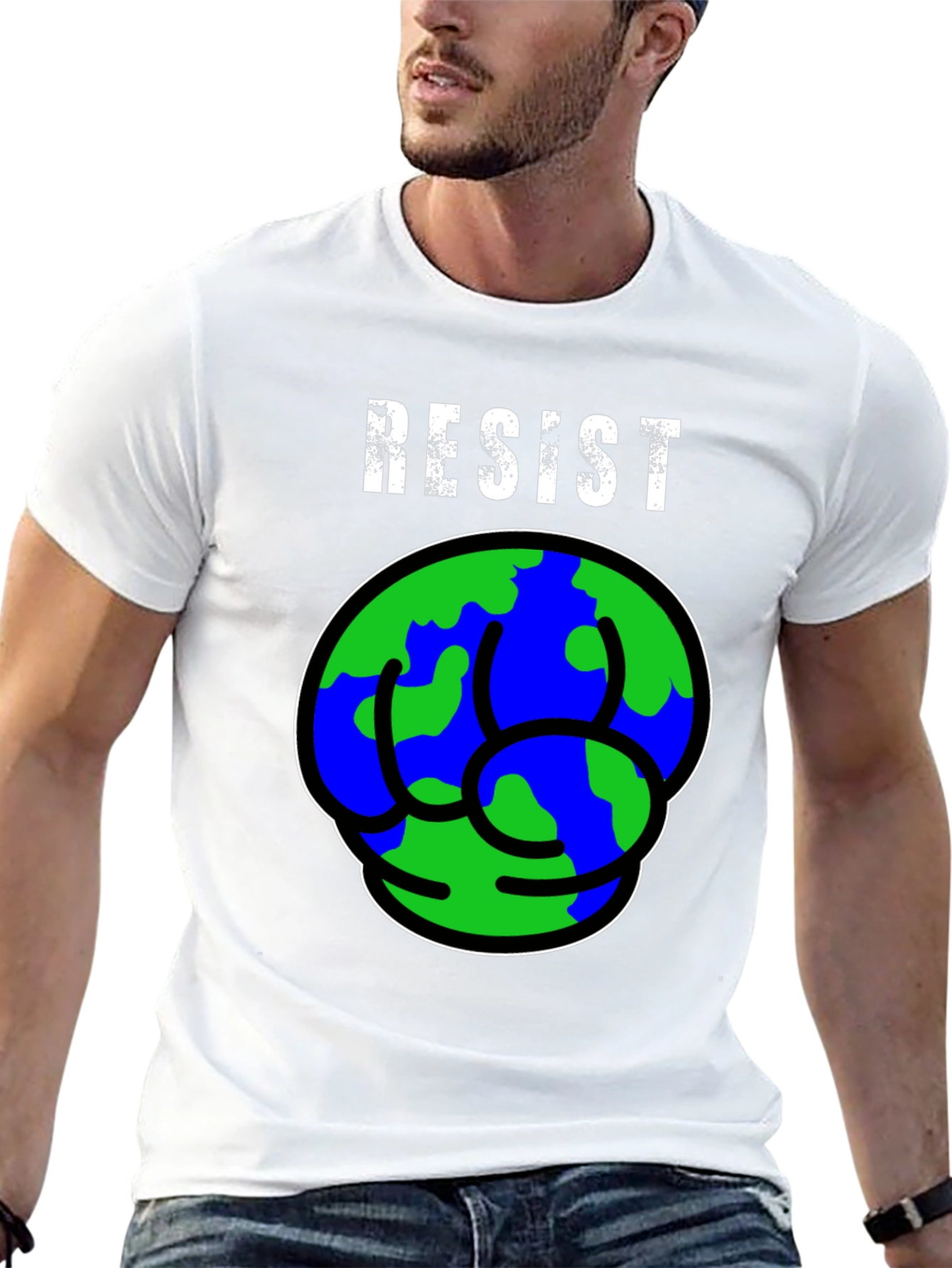 Resist Earth Fist Graphic Tee - Eco-Friendly Activism T-Shirt