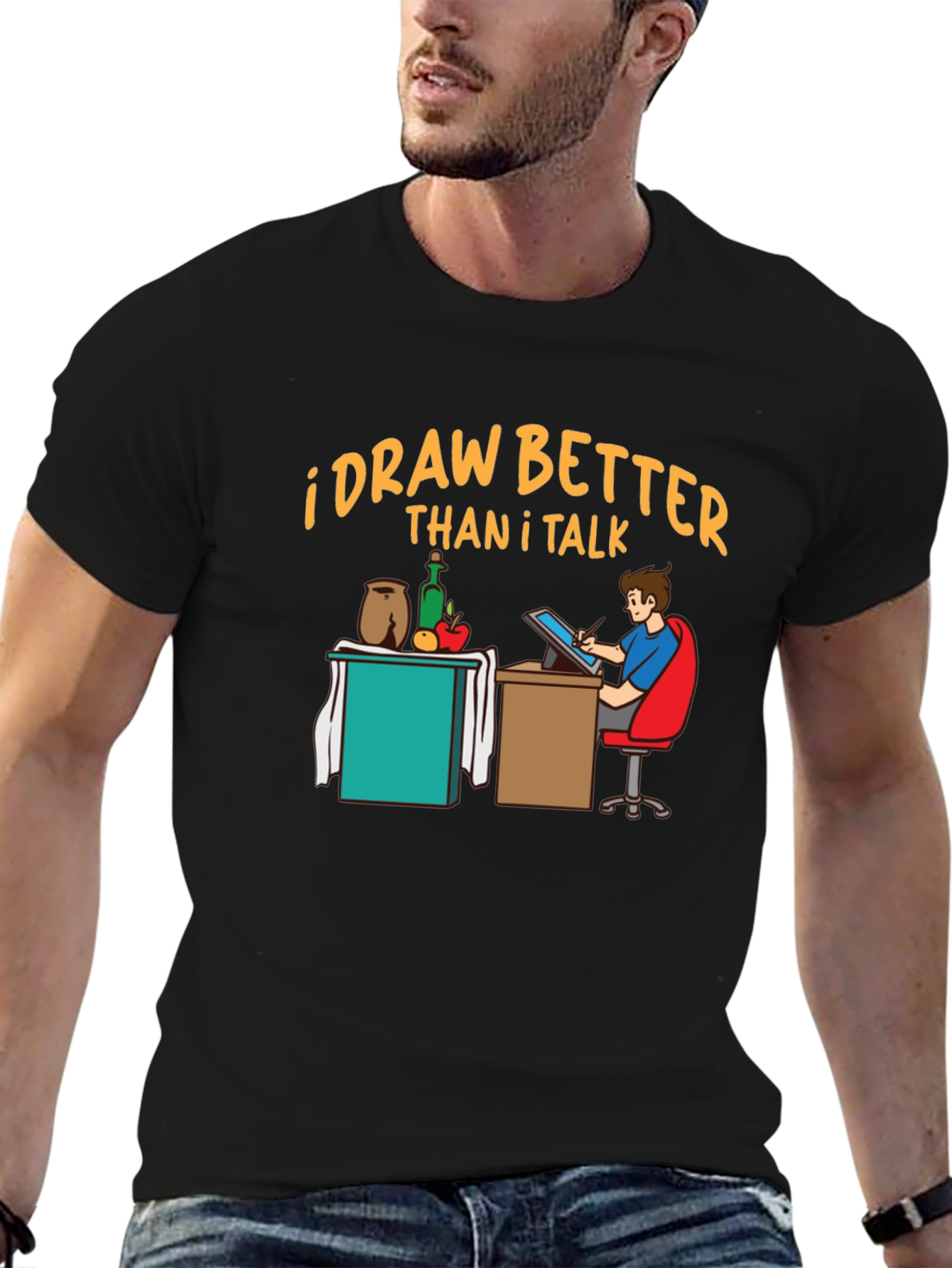 I Draw Better Than I Talk Graphic Tee