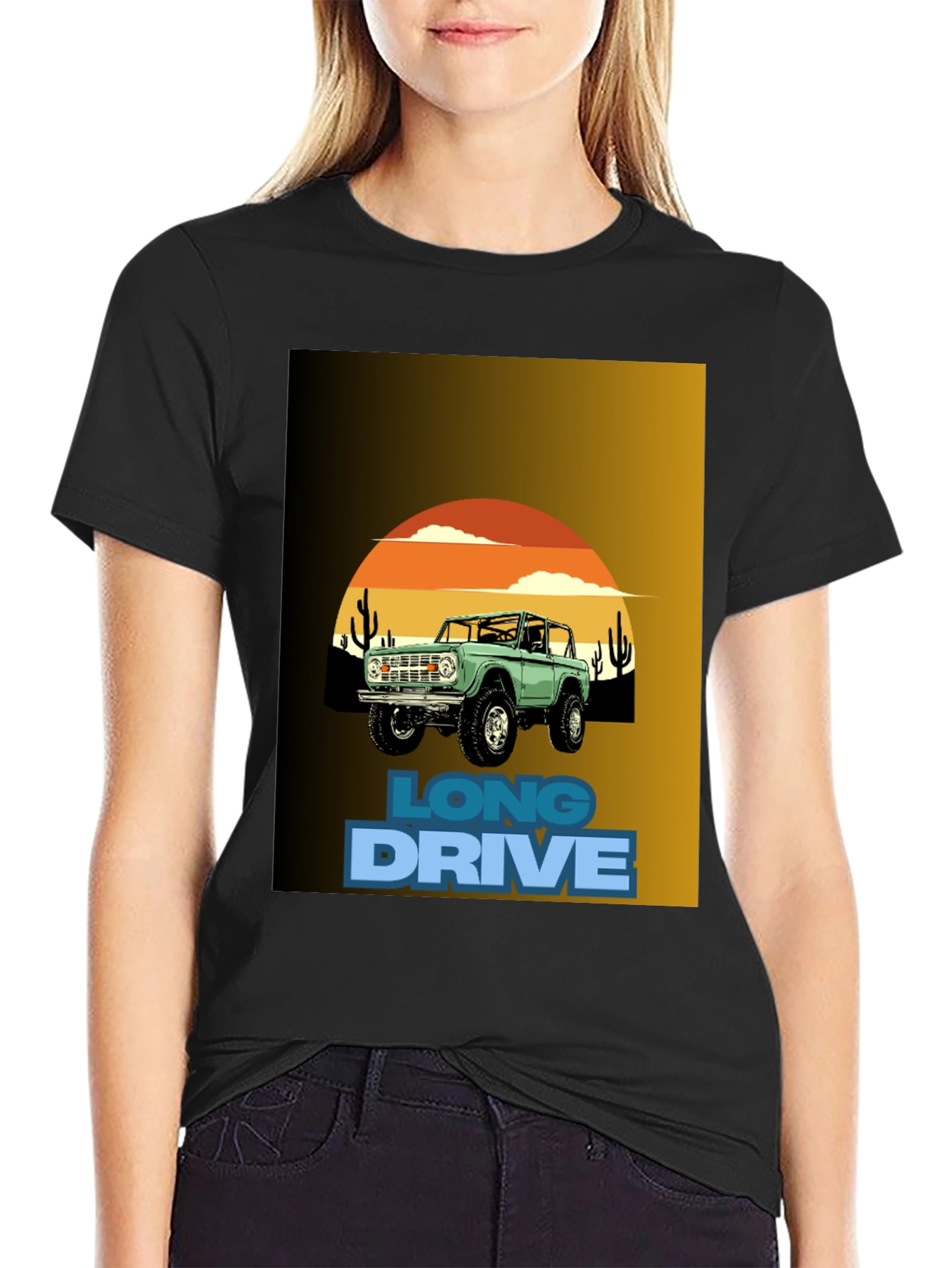 Long Drive Graphic Tee - Desert Bronco Design
