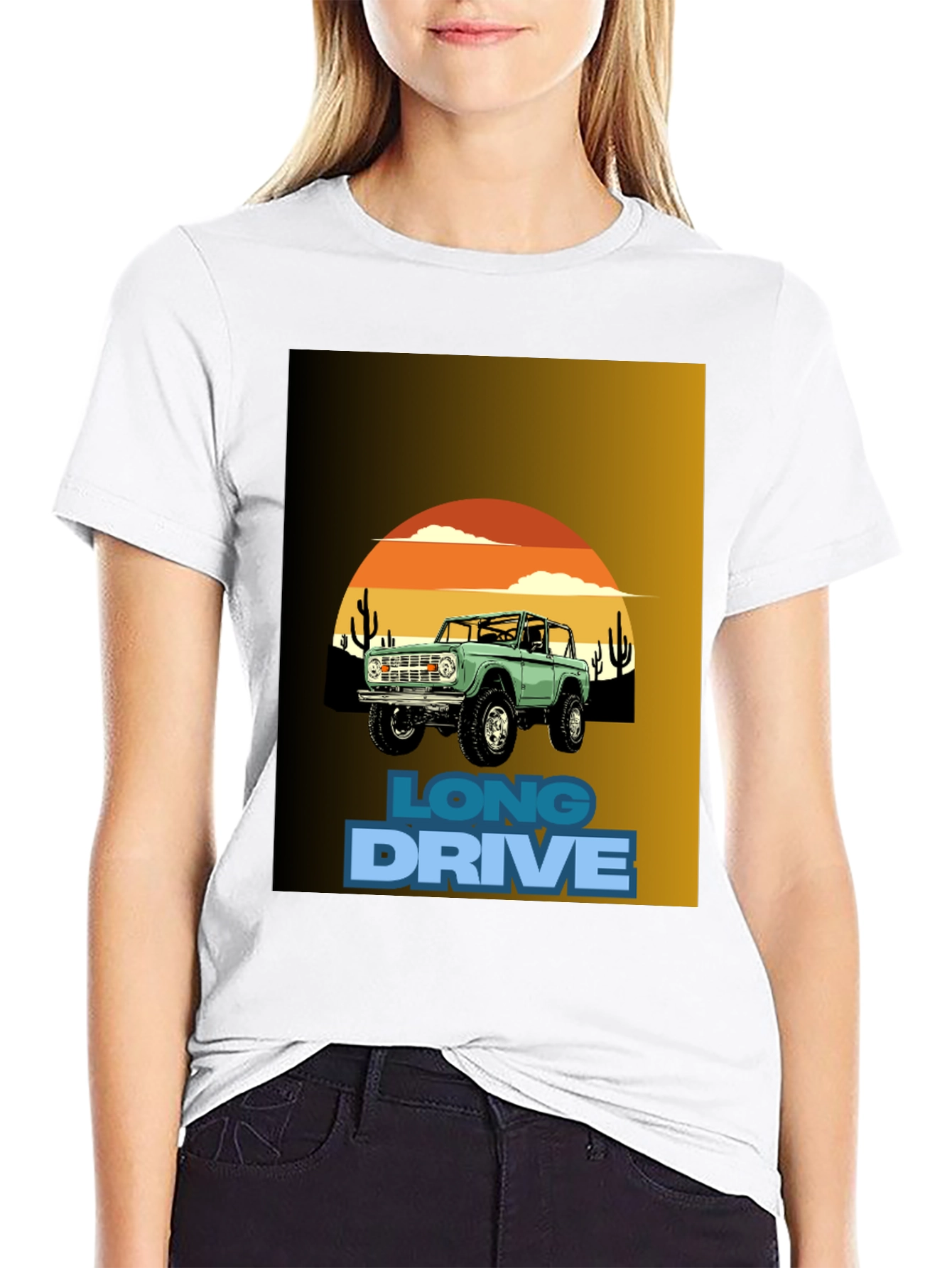 Long Drive Graphic Tee - Desert Bronco Design