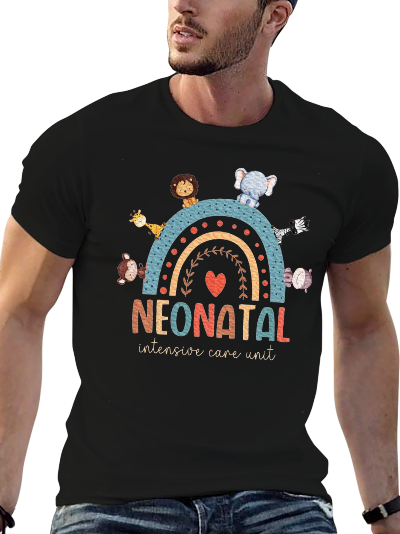 Neonatal ICU Animal Rainbow T-Shirt