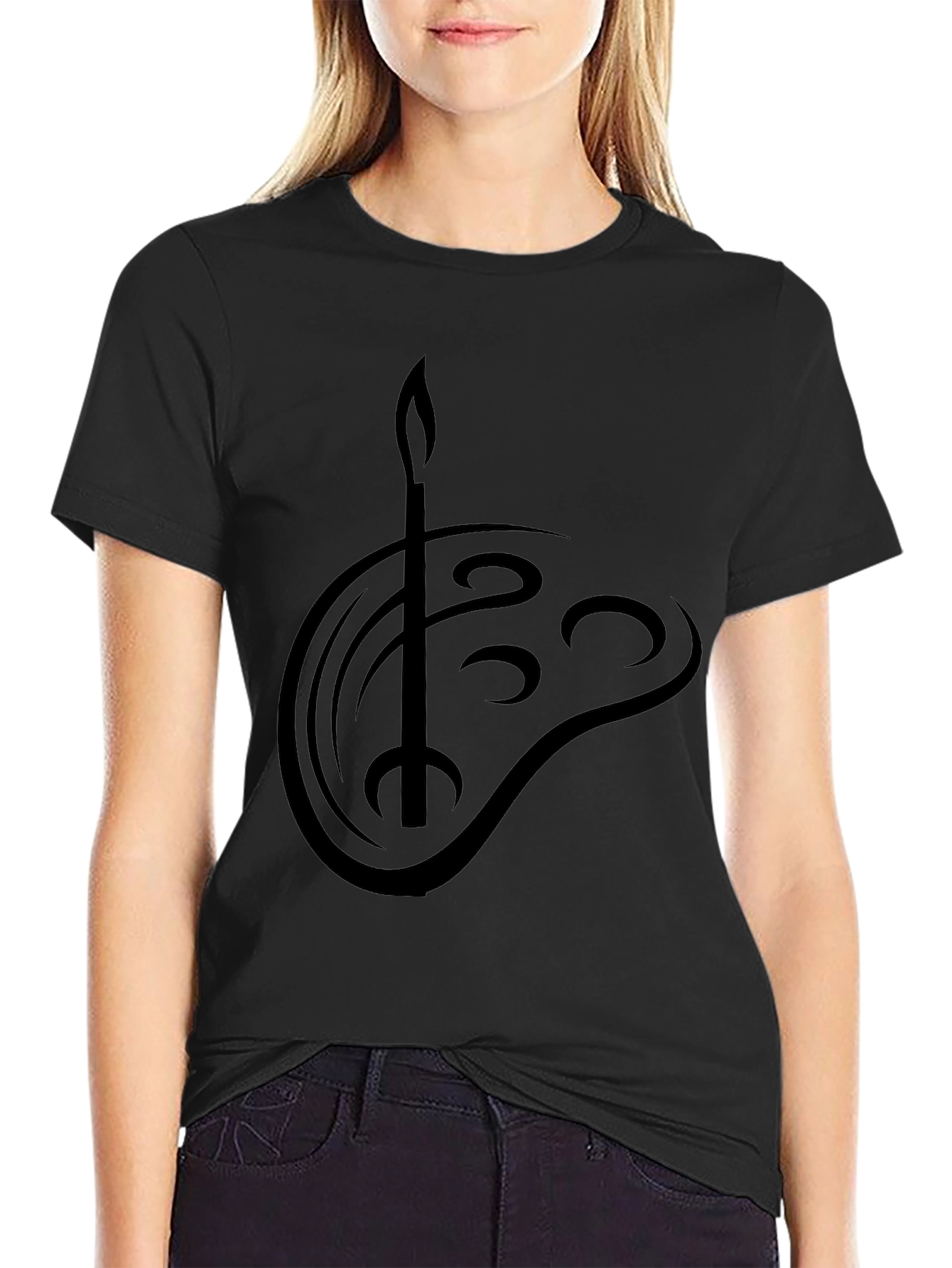 Black T-Shirt with Artist Palette Graphic Tee