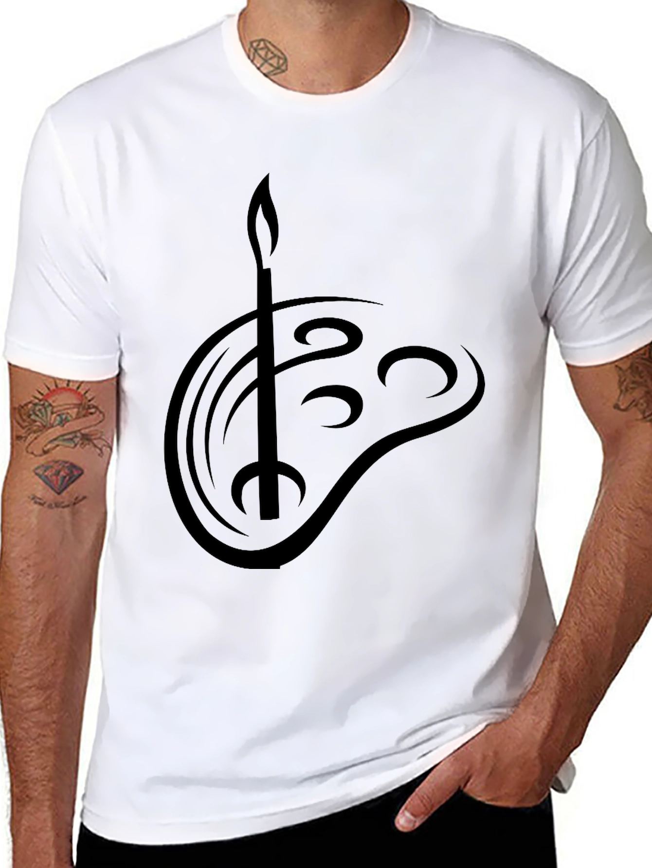 Black T-Shirt with Artist Palette Graphic Tee