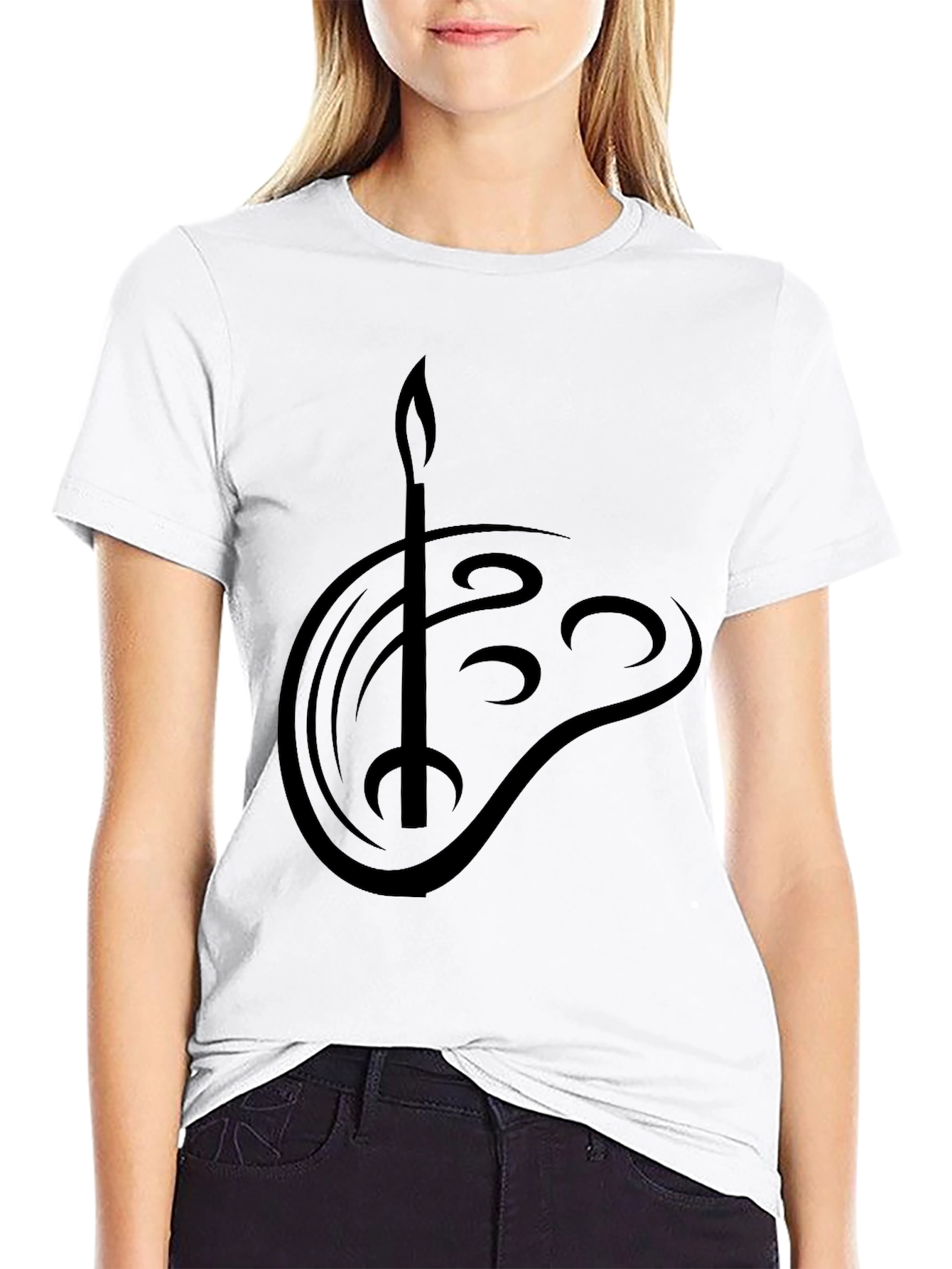 Black T-Shirt with Artist Palette Graphic Tee
