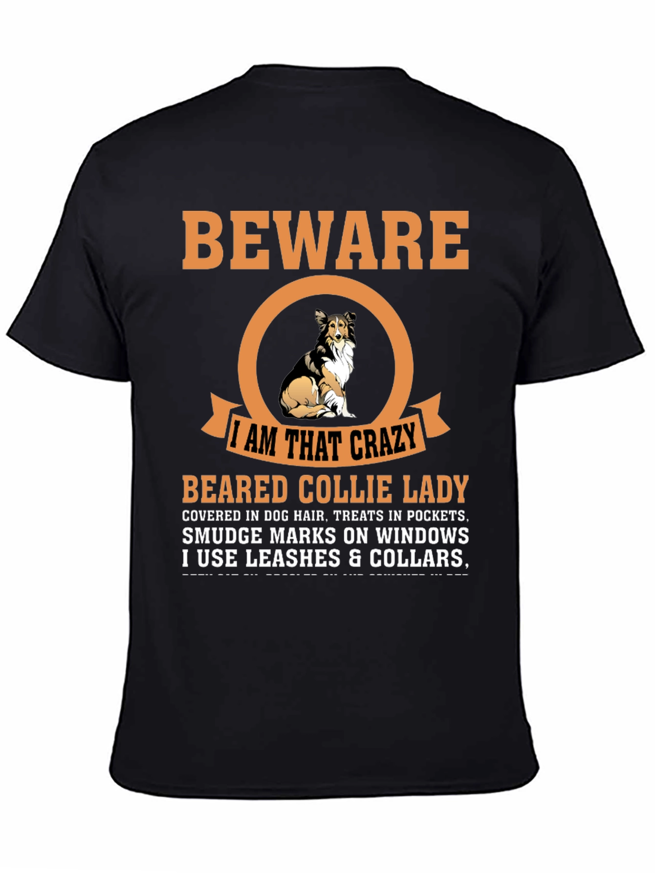 Crazy Bearded Collie Lady T-Shirt
