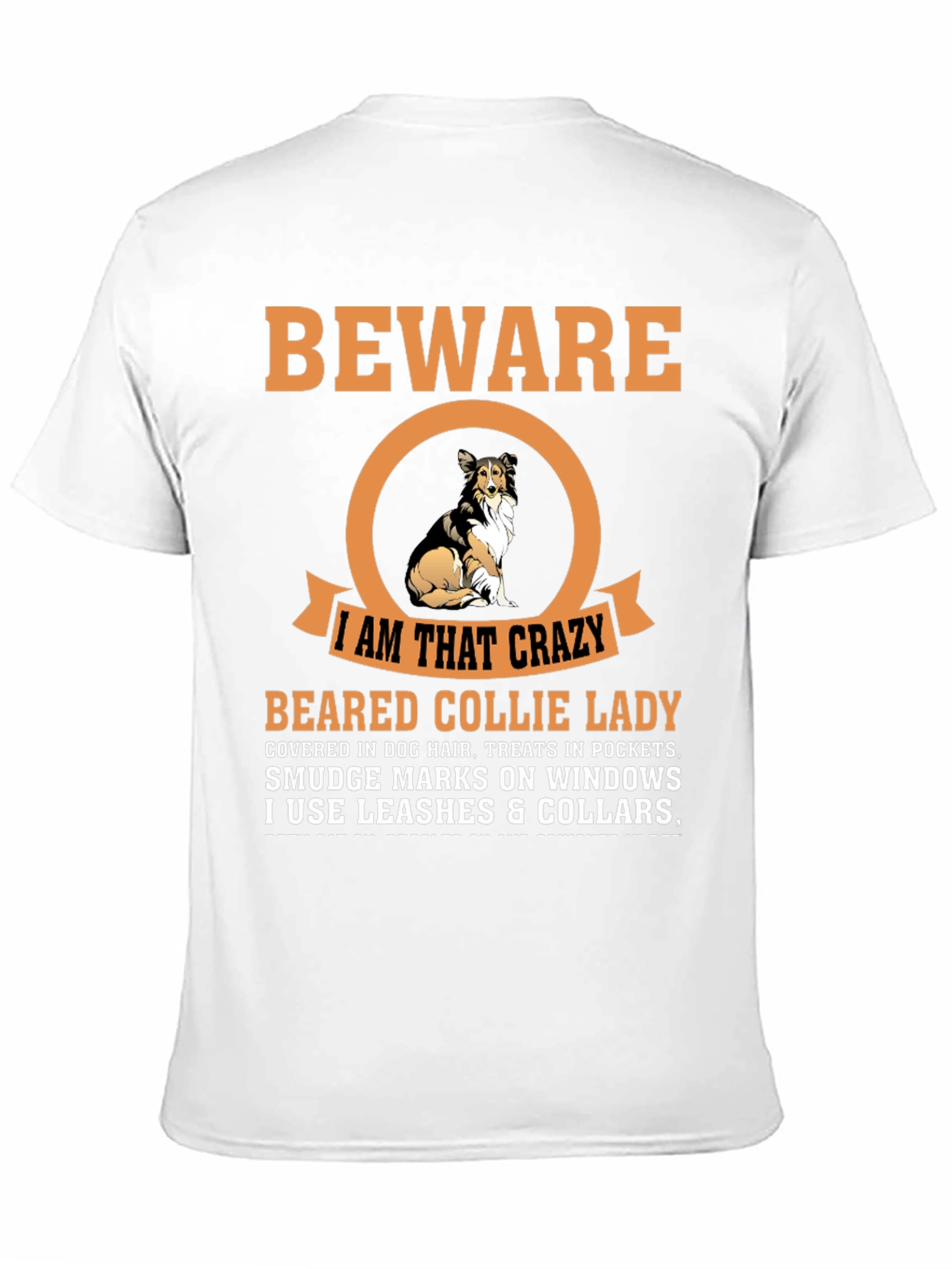 Crazy Bearded Collie Lady T-Shirt