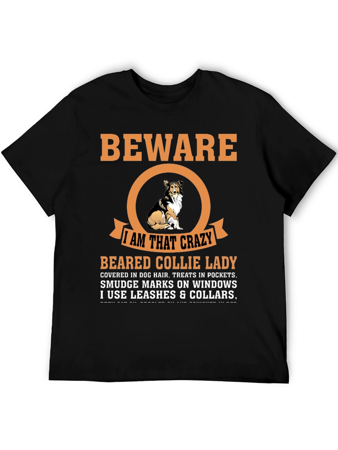 Crazy Bearded Collie Lady T-Shirt