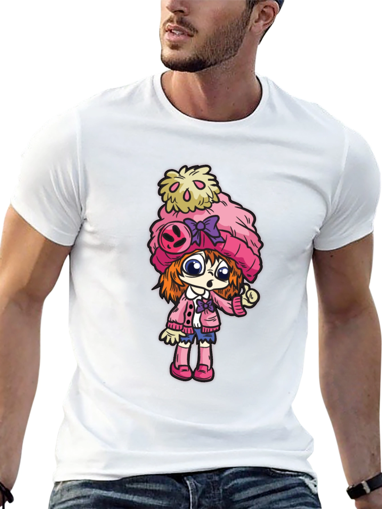 Anime Girl Graphic Black Tee