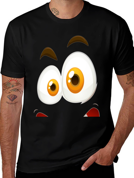 Funny Face Graphic T-Shirt - Black Cotton Blend