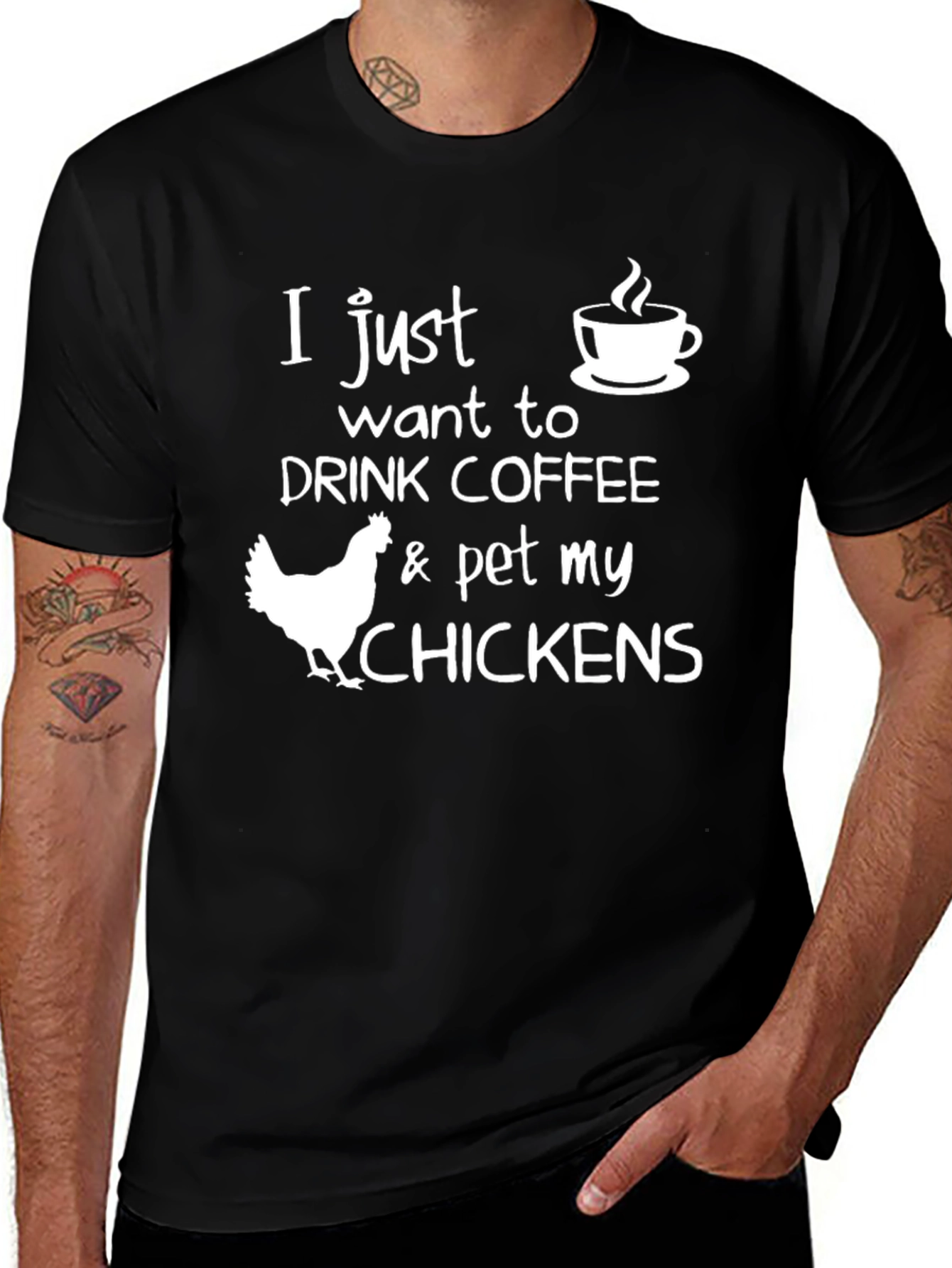 Coffee & Chickens Graphic T-Shirt