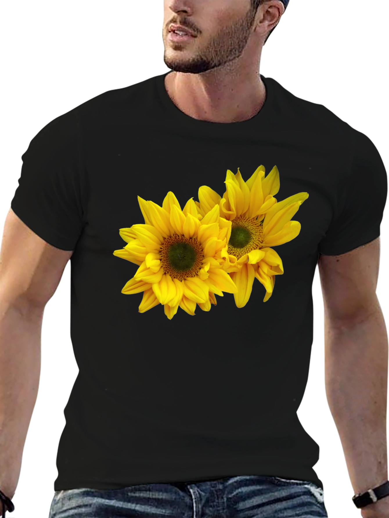 Sunflower Graphic Black T-Shirt