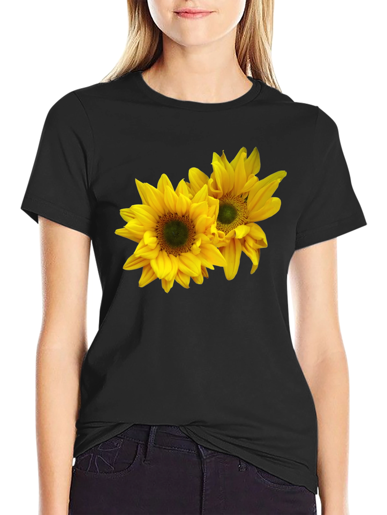 Sunflower Graphic Black T-Shirt