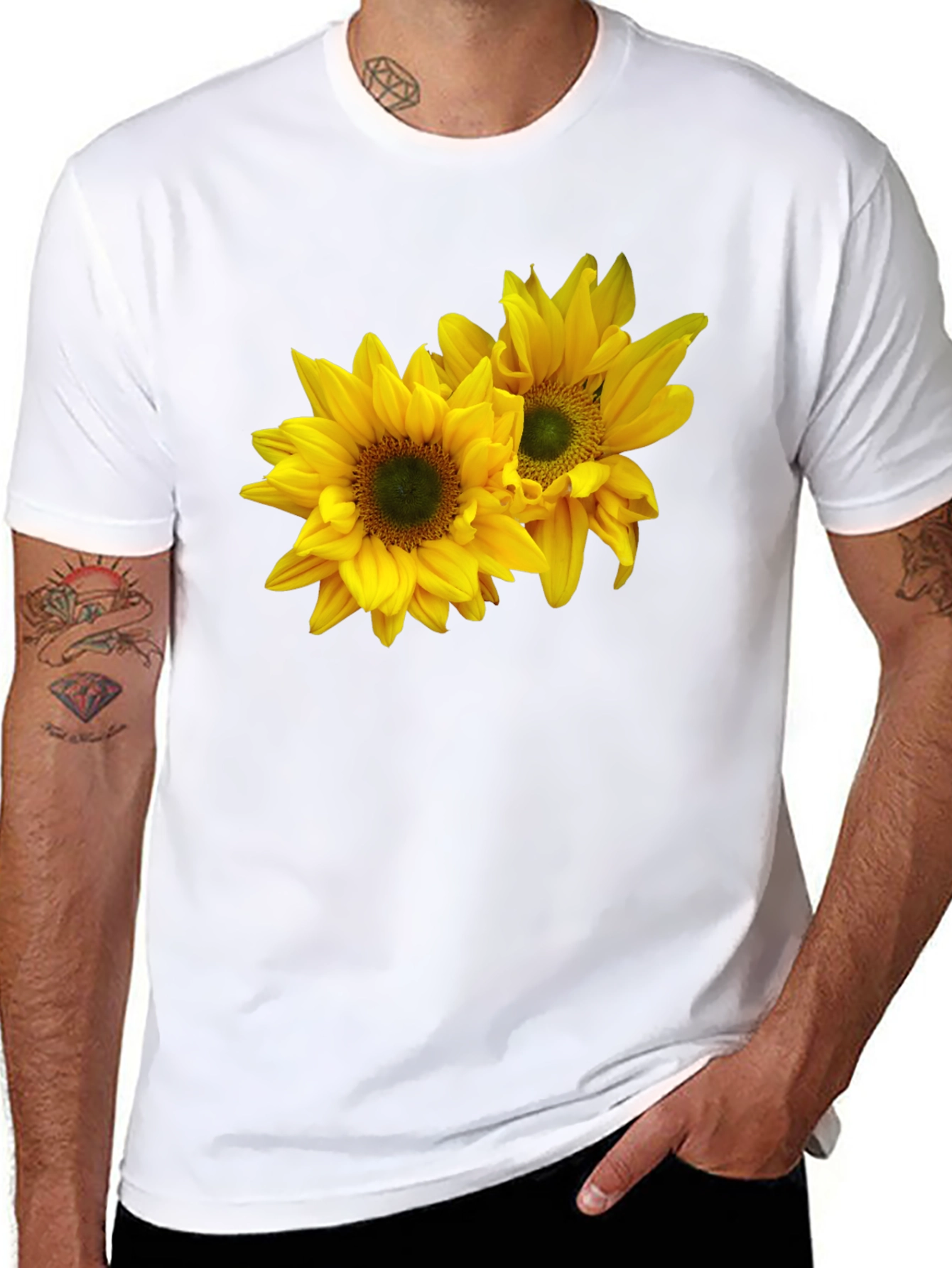 Sunflower Graphic Black T-Shirt