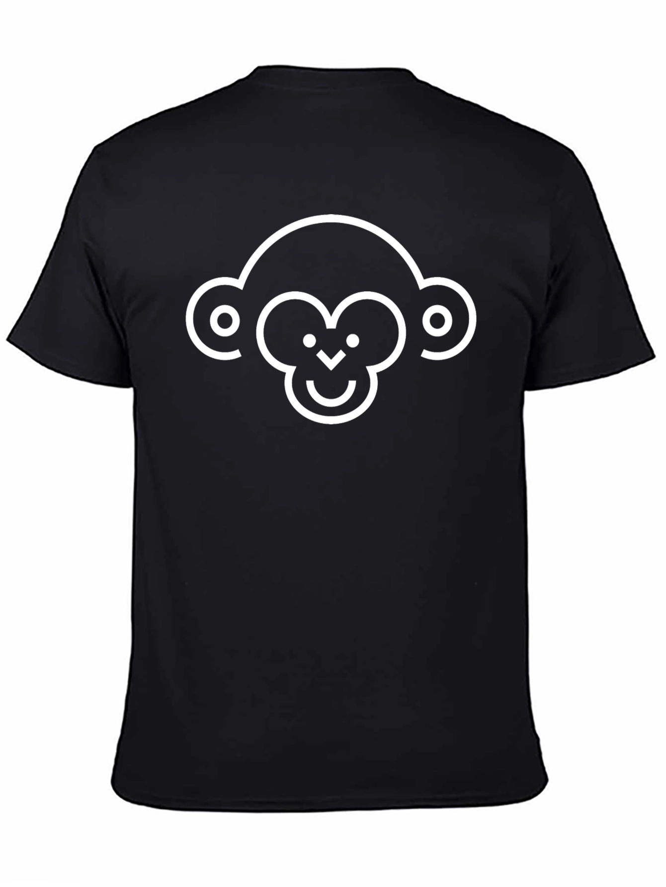 Monkey Face Graphic Tee - Black Cotton T-Shirt