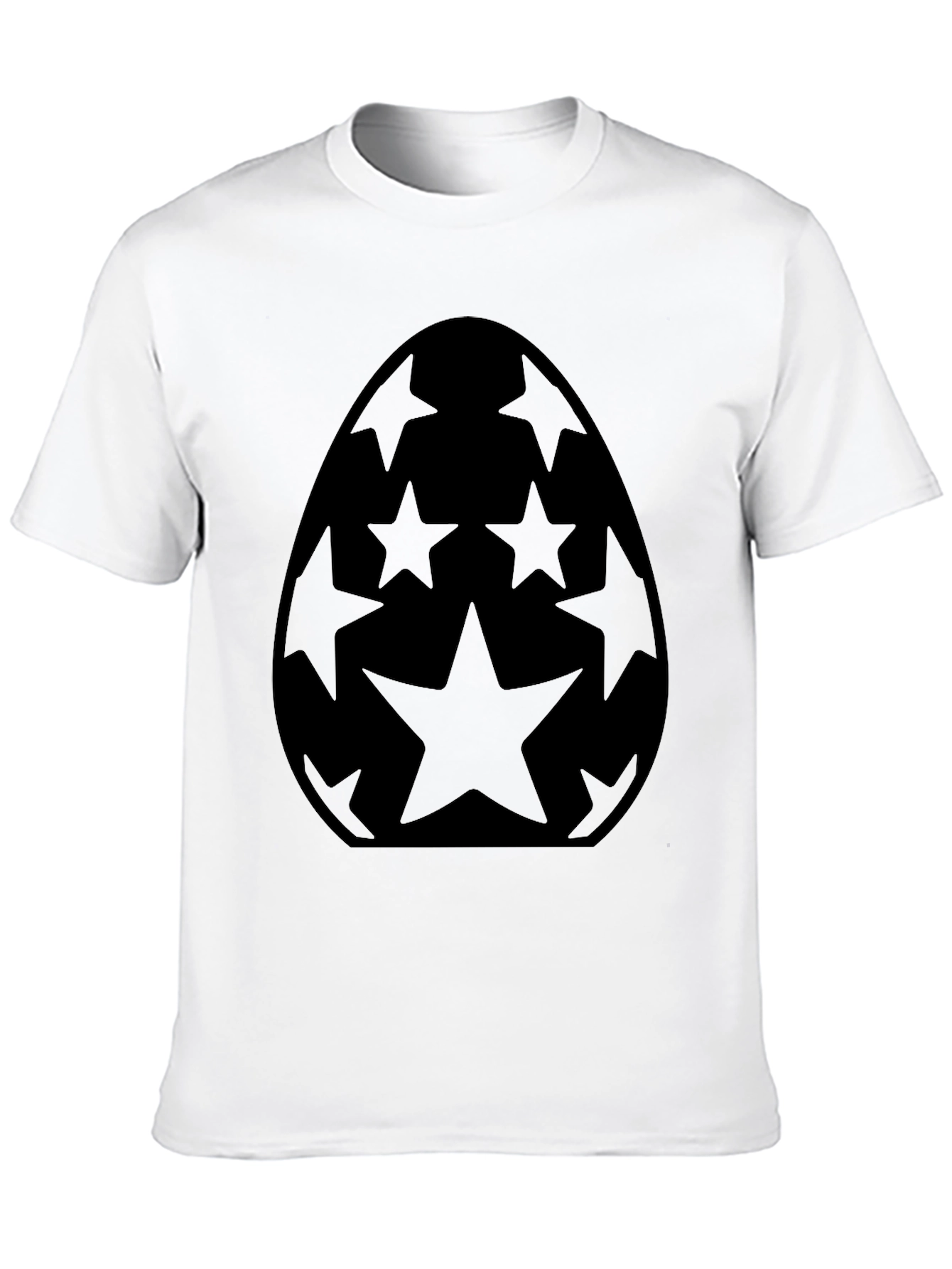Starry Easter Egg Graphic Tee - Black Cotton Blend