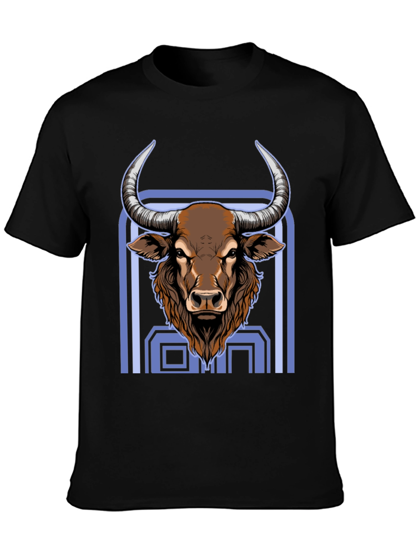 Bull Graphic Print Black T-Shirt