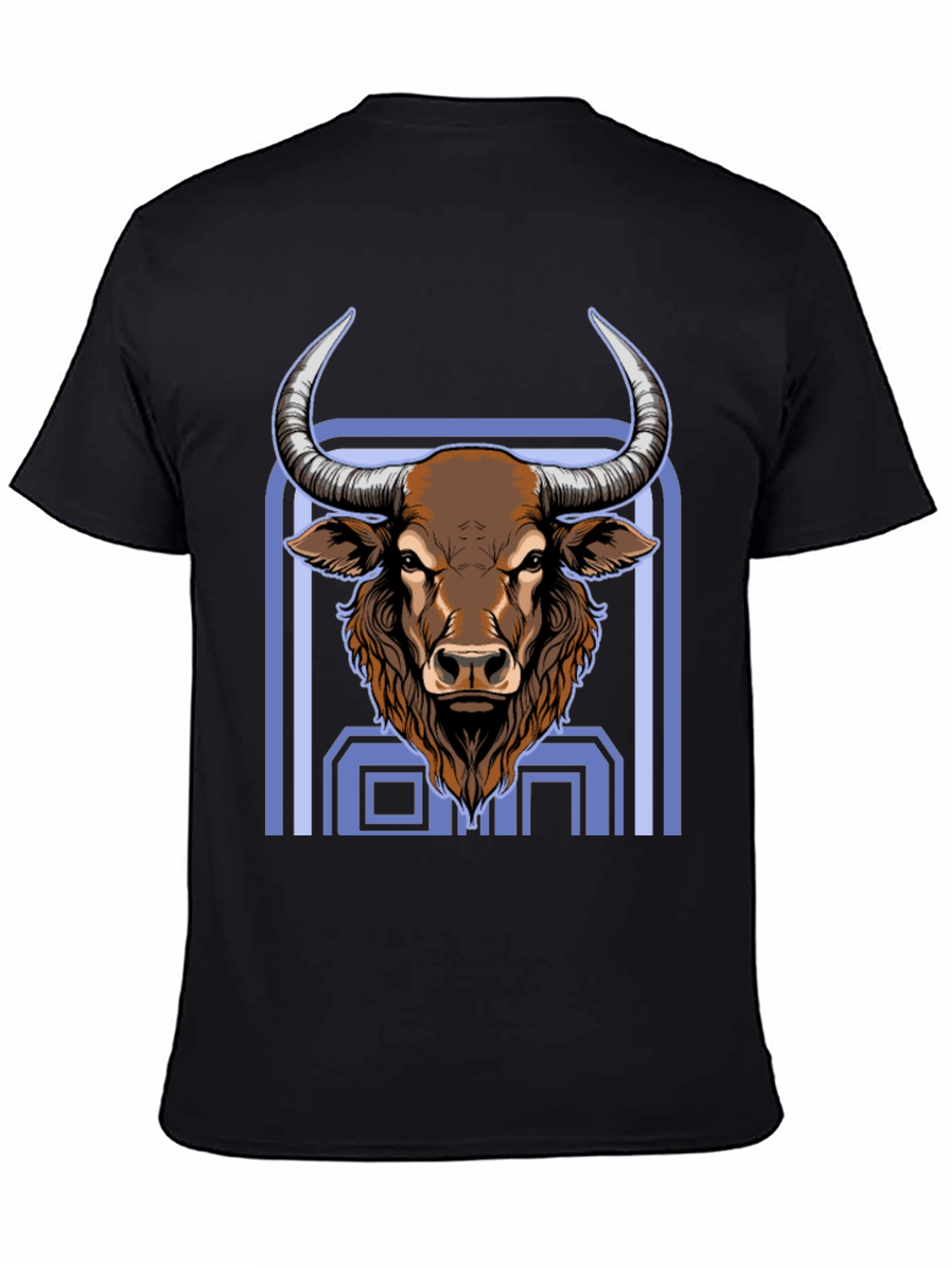 Bull Graphic Print Black T-Shirt