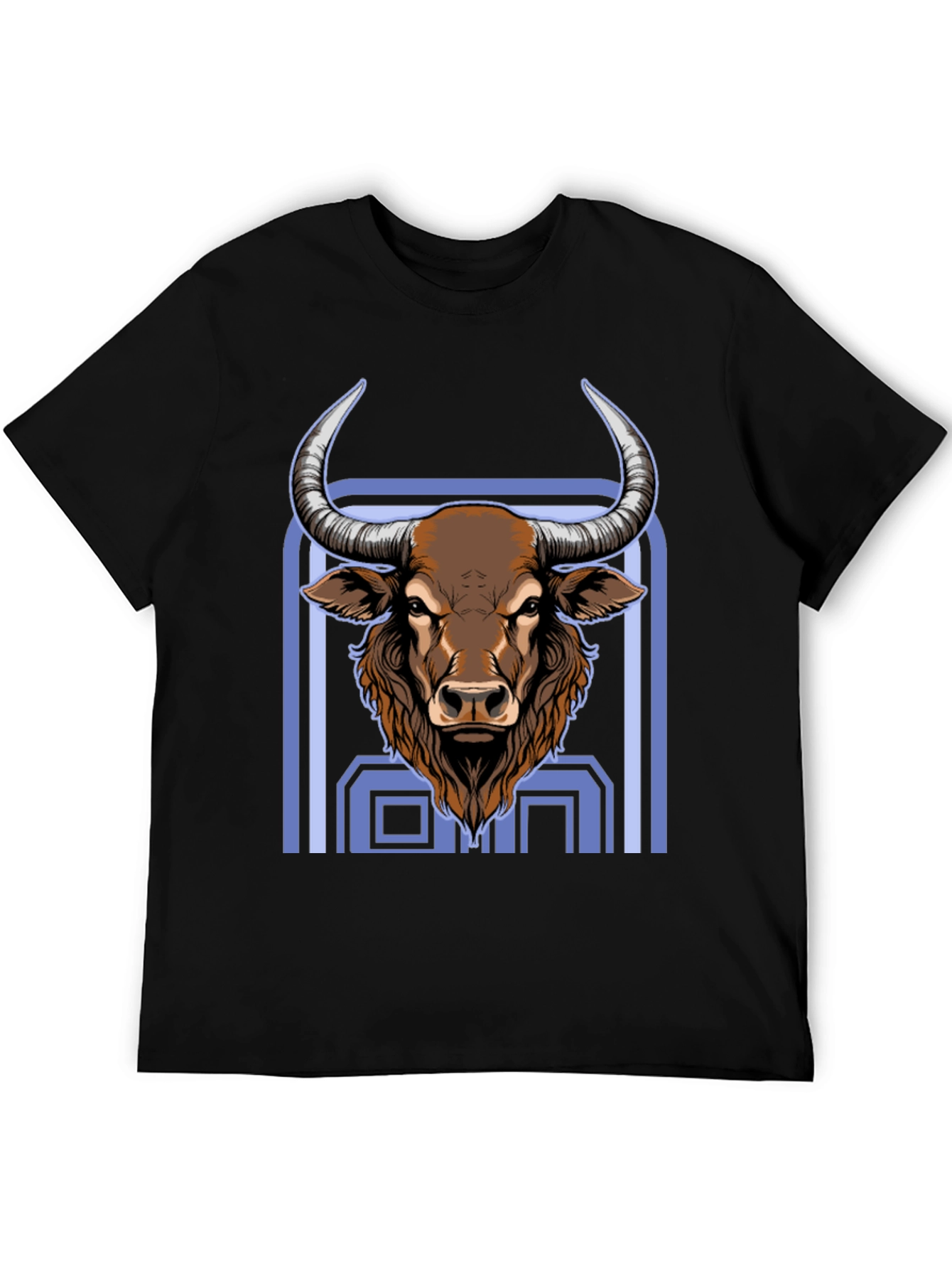 Bull Graphic Print Black T-Shirt