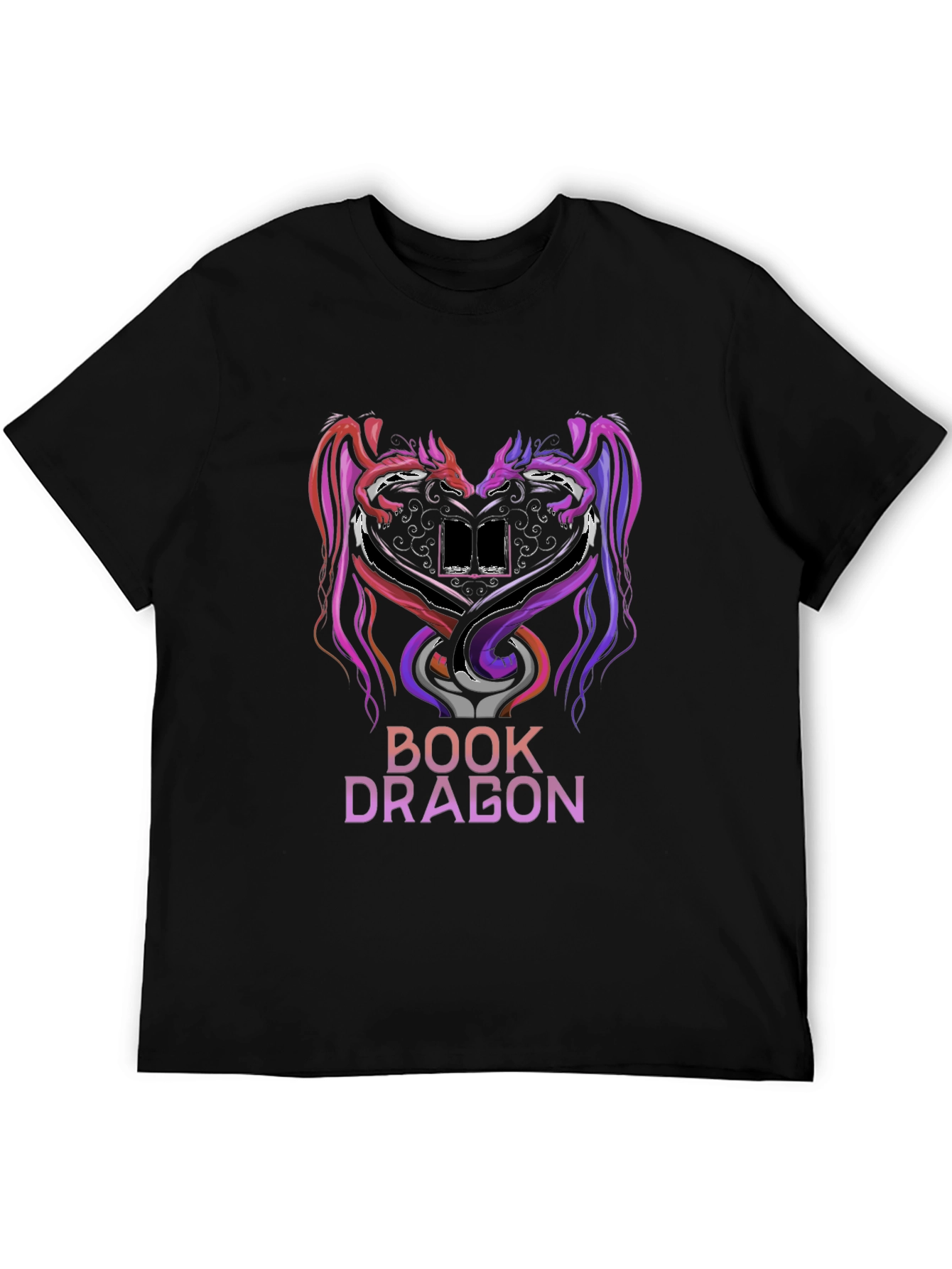 Book Dragon Graphic T-Shirt - Literary Fantasy Tee