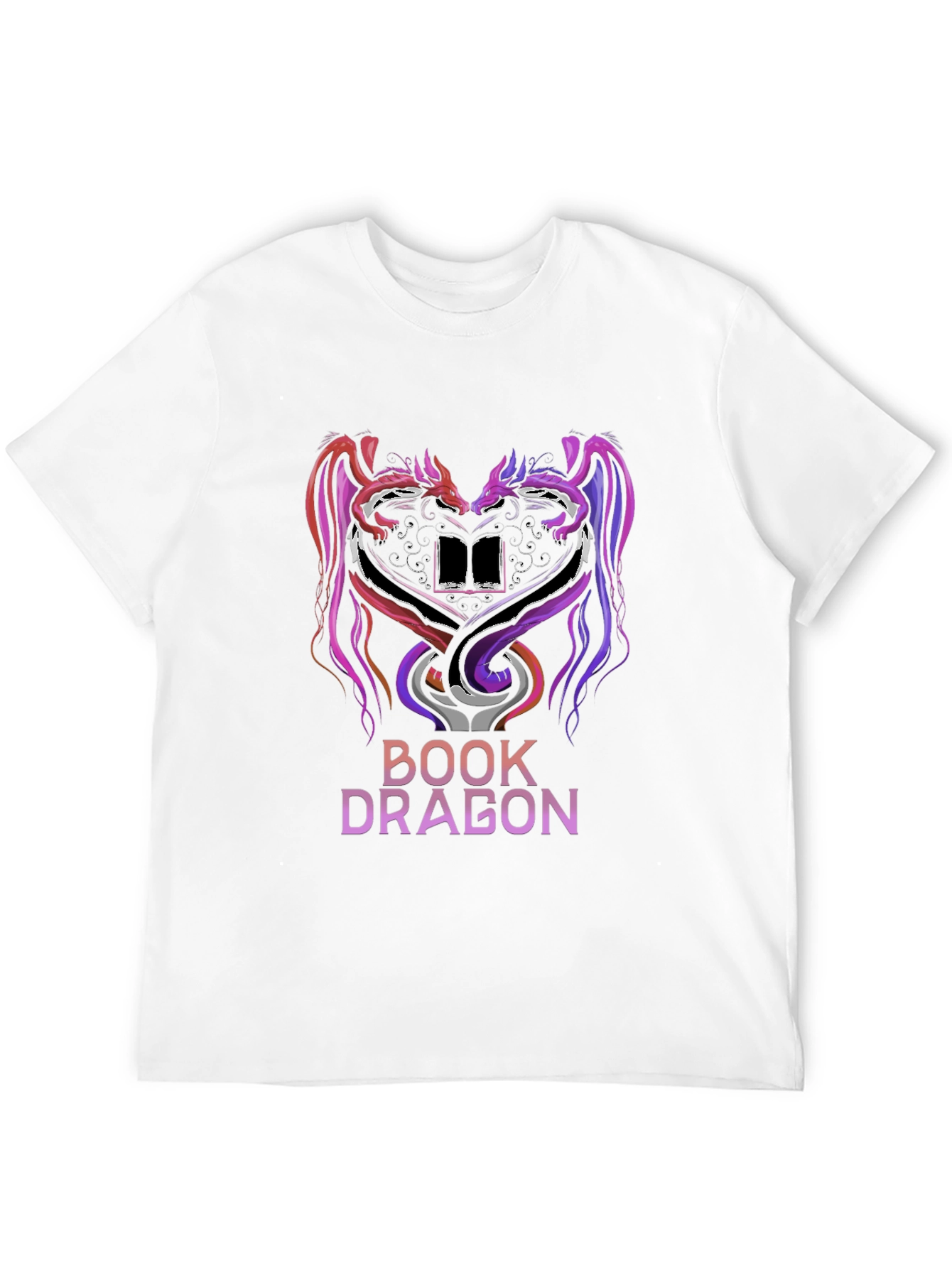 Book Dragon Graphic T-Shirt - Literary Fantasy Tee