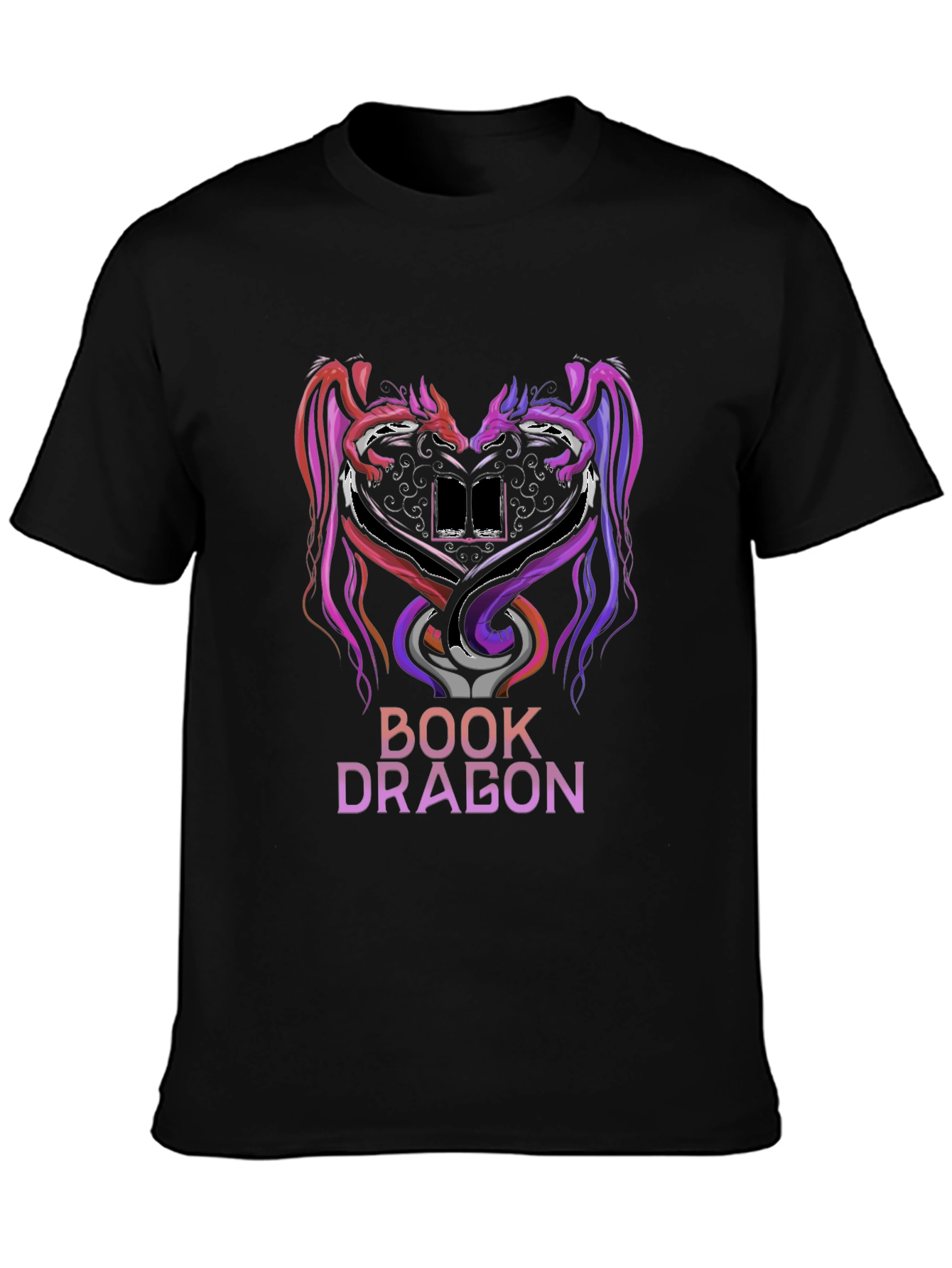 Book Dragon Graphic T-Shirt - Literary Fantasy Tee