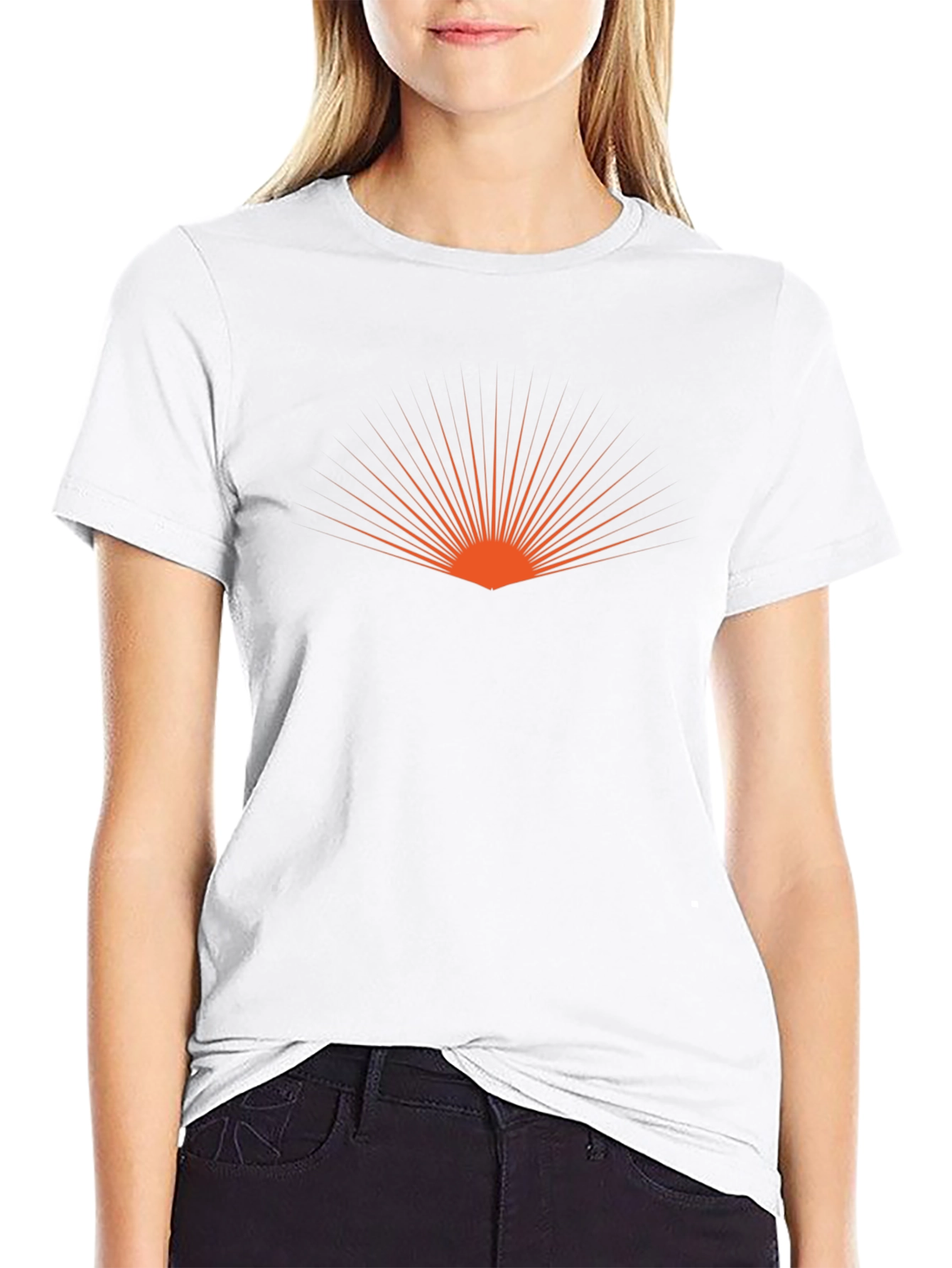Stylish Black T-Shirt with Sunrise Graphic