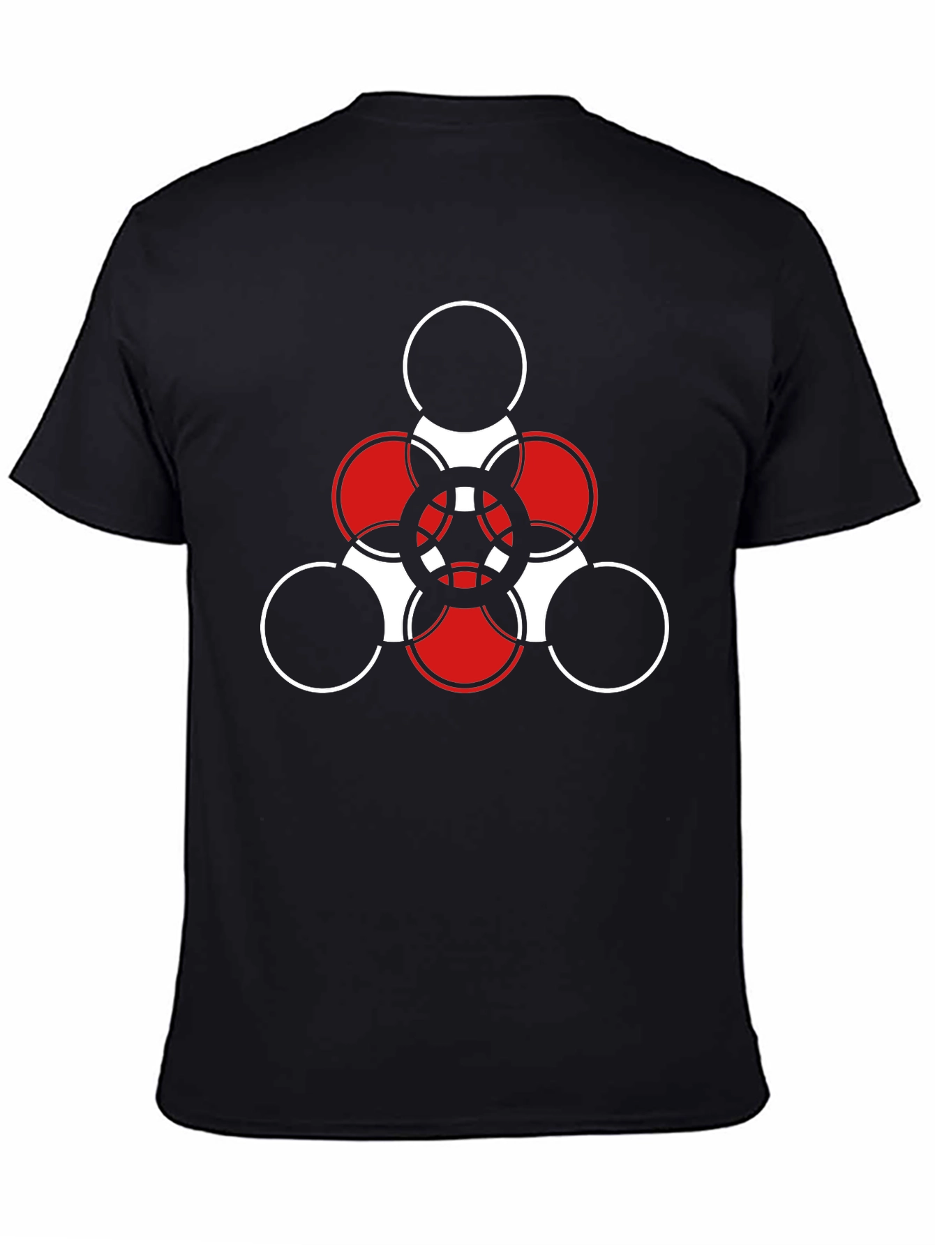 Geometric Pattern Graphic T-Shirt - Black