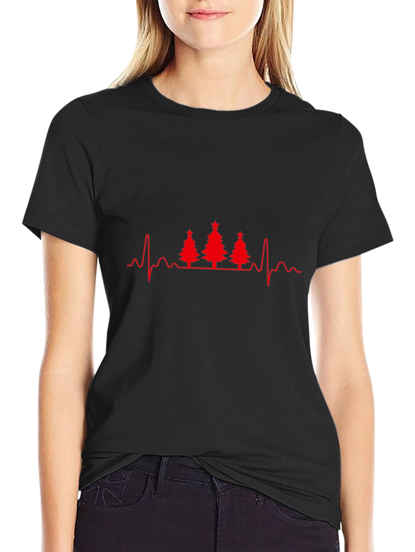 Christmas Tree Heartbeat T-Shirt - Holiday ECG