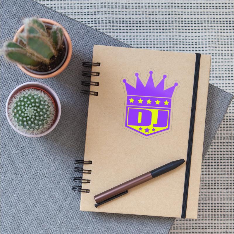 Official DJ Crown King Music Party Text Lettering