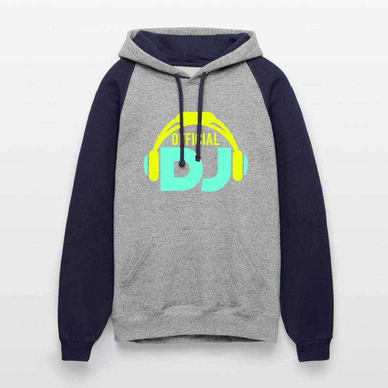 Official DJ headphones music party text lettering