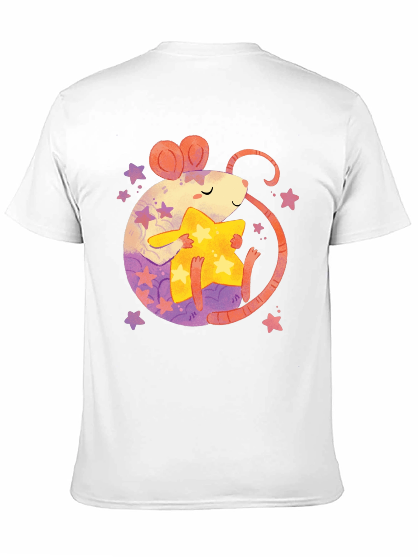 Cute Rat & Star Graphic T-Shirt
