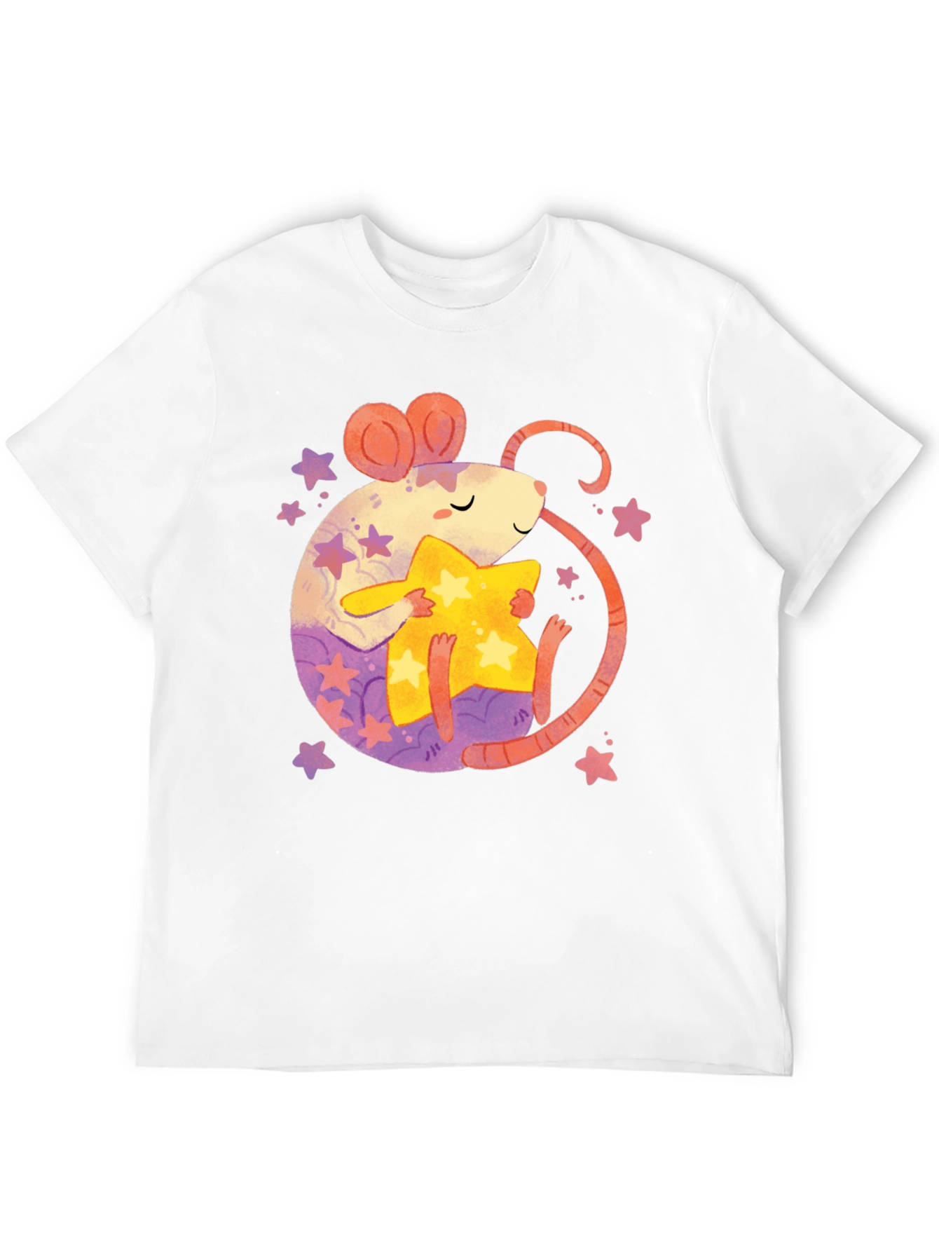 Cute Rat & Star Graphic T-Shirt