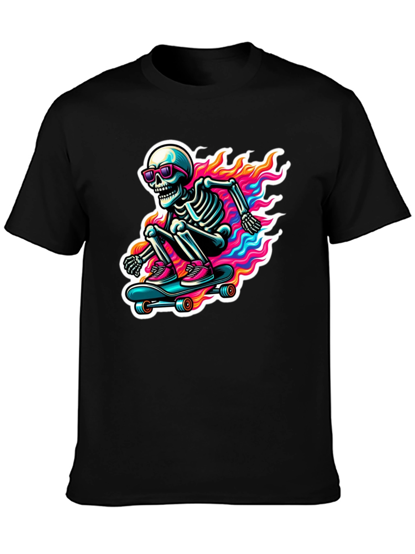 Cool Skeleton Skateboard T-Shirt