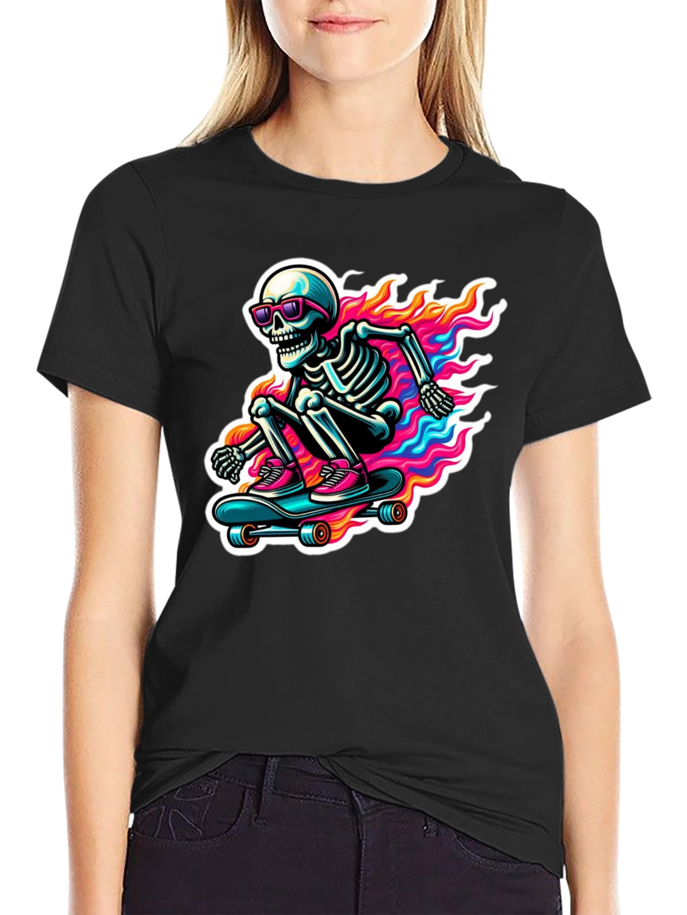 Cool Skeleton Skateboard T-Shirt